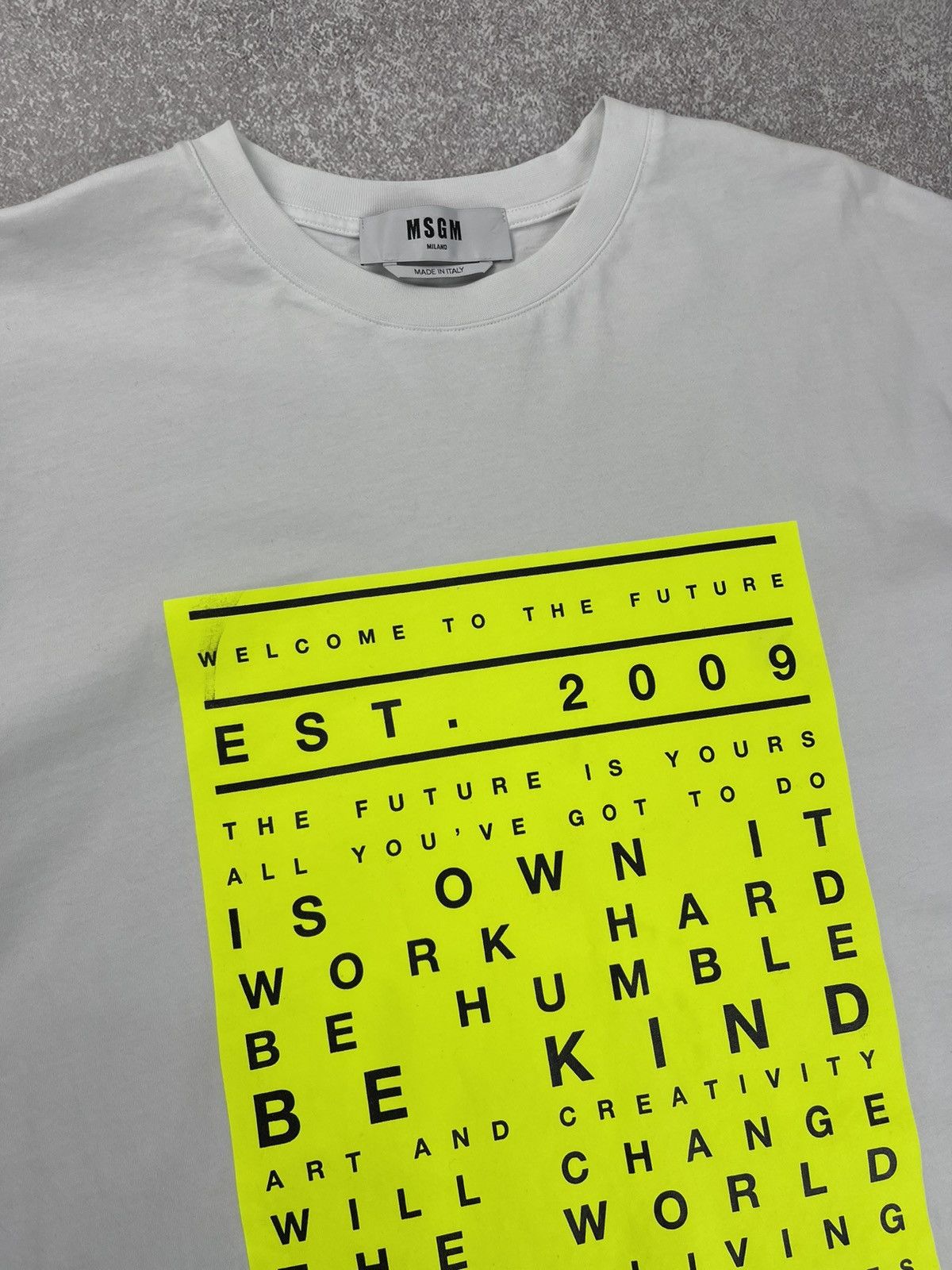 MSGM MSGM Welcome to the Future Cotton T-Shirt Size L Size L / US 10 / IT 46 - 3 Thumbnail