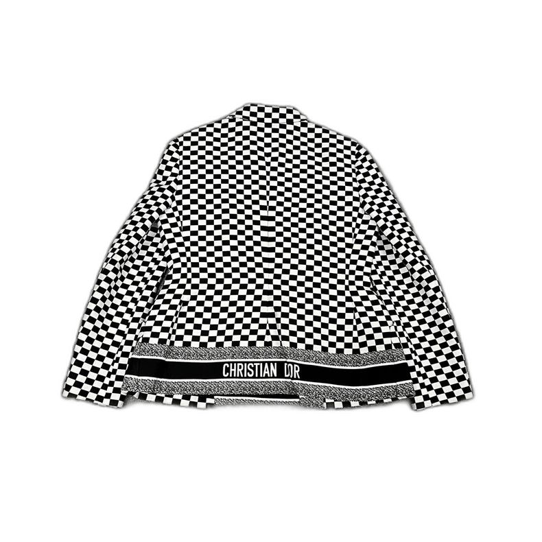 Dior Dior Checkered Blazer with Logo Design Size L / US 10 / IT 46 - 1 Thumbnail