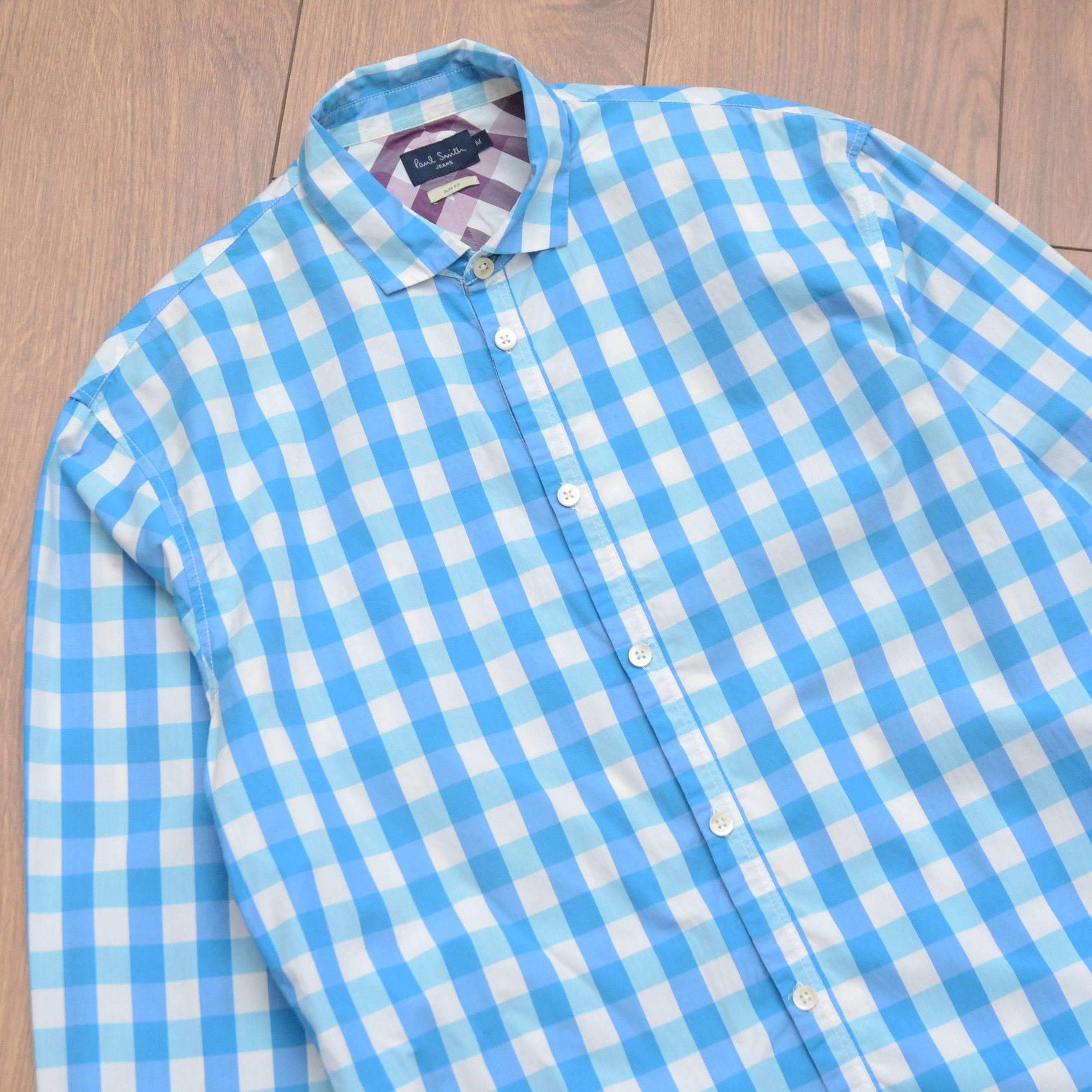 Paul Smith Paul Smith Jeans Men's Cornflower Blue Check Shirt Size M Size US M / EU 48-50 / 2 - 6 Thumbnail