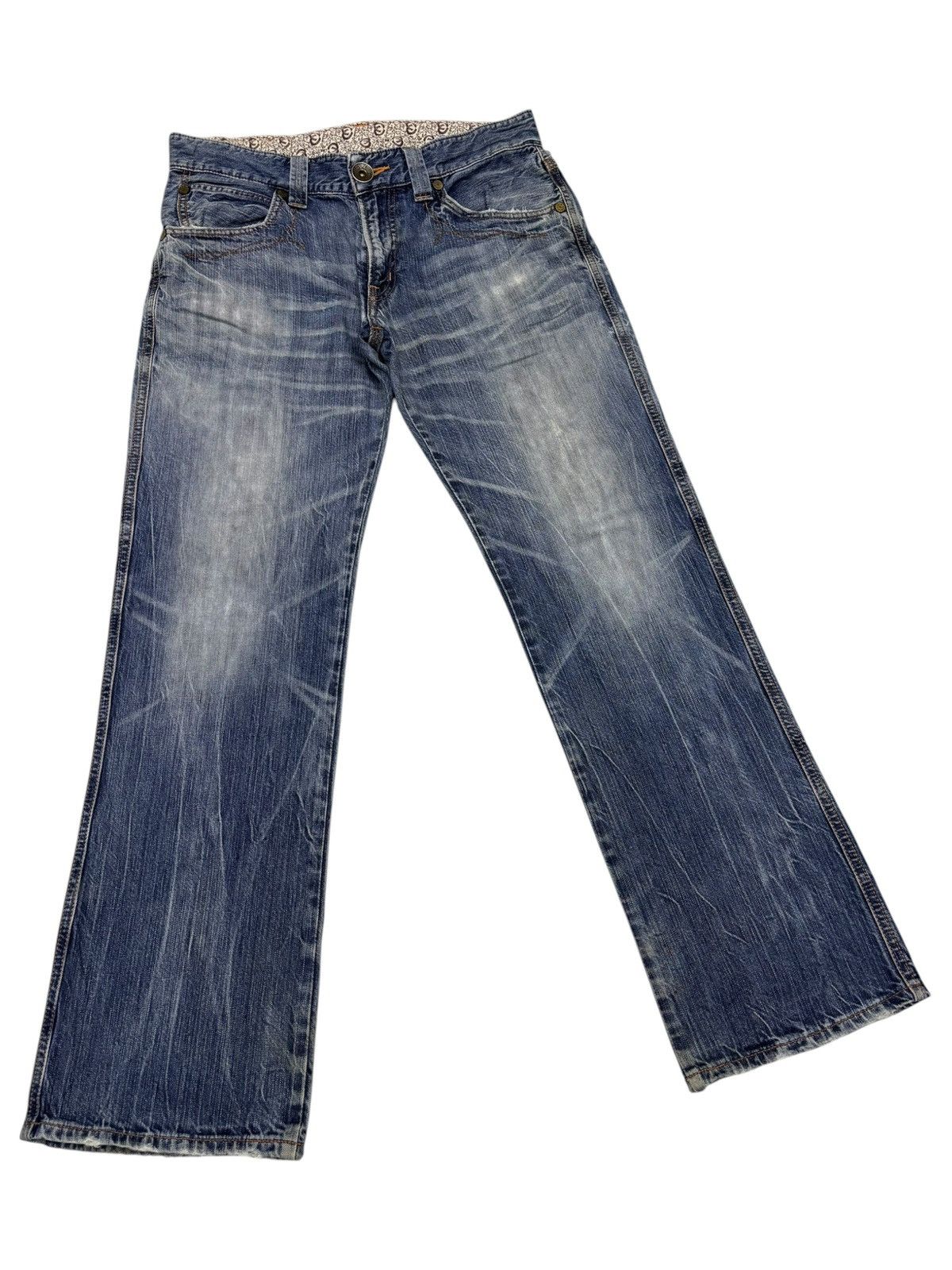 Kapital FLARE JEANS EDWIN BLUE TRIP 503 DISTRESSED DENIM JEANS Size US 33 - 3 Thumbnail