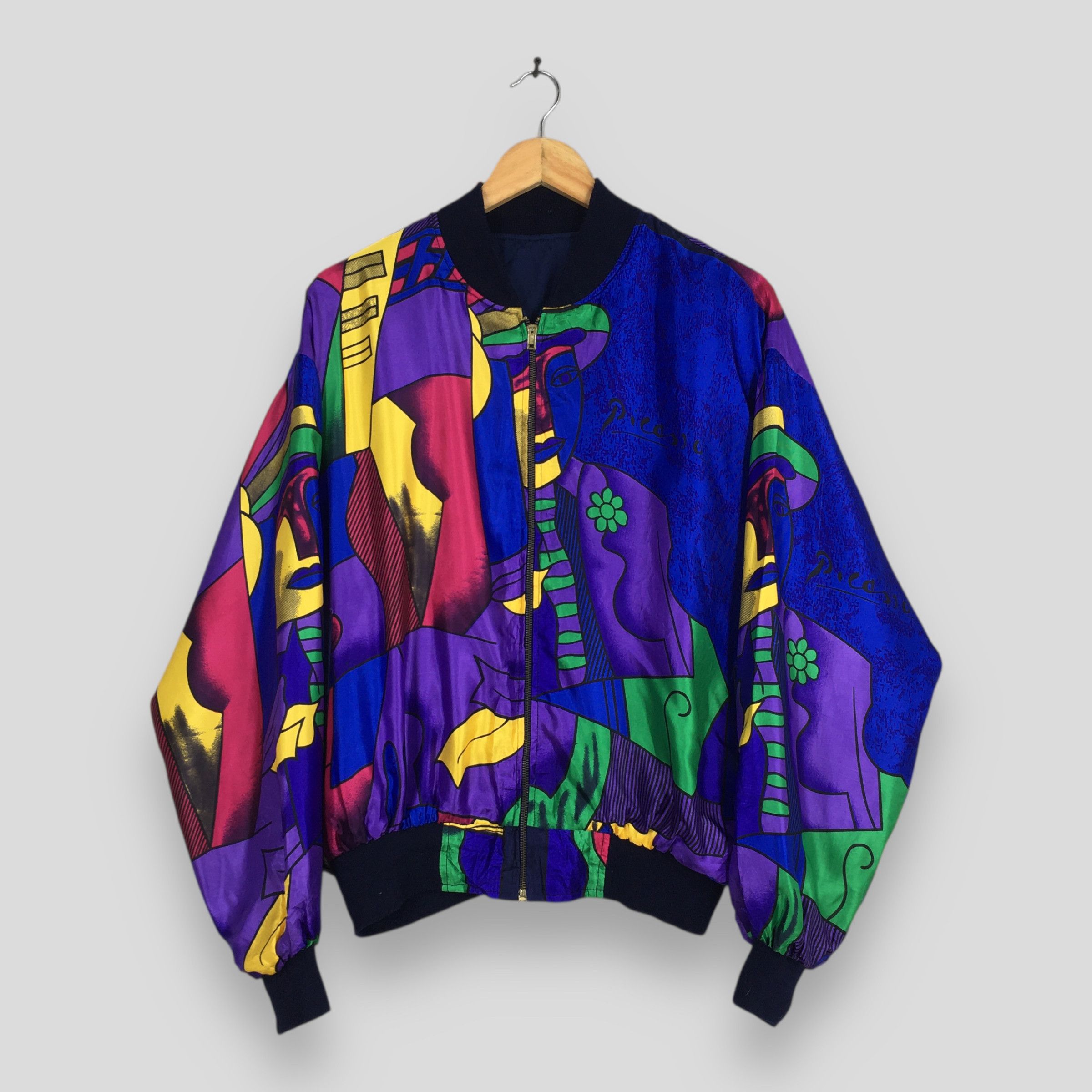 Art Comes First Vintage 1990's Pablo Picasso Pop Art Jacket Zipper XL Size US XL / EU 56 / 4 - 1 Thumbnail