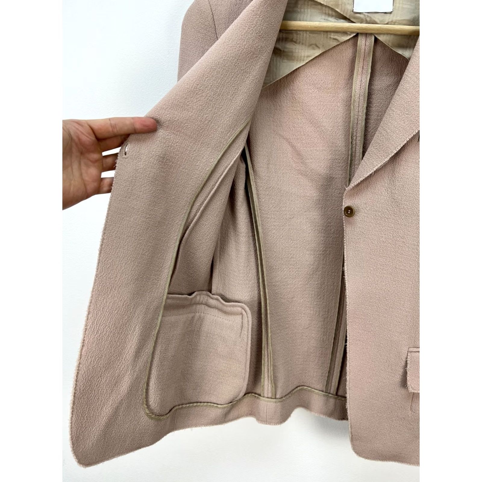 Agnona Agnona Blazer Jacket Wool Beige Women's Size 40 Regular Long Sleeve One-Button Black? Size S / US 4 / IT 40 - 7 Thumbnail