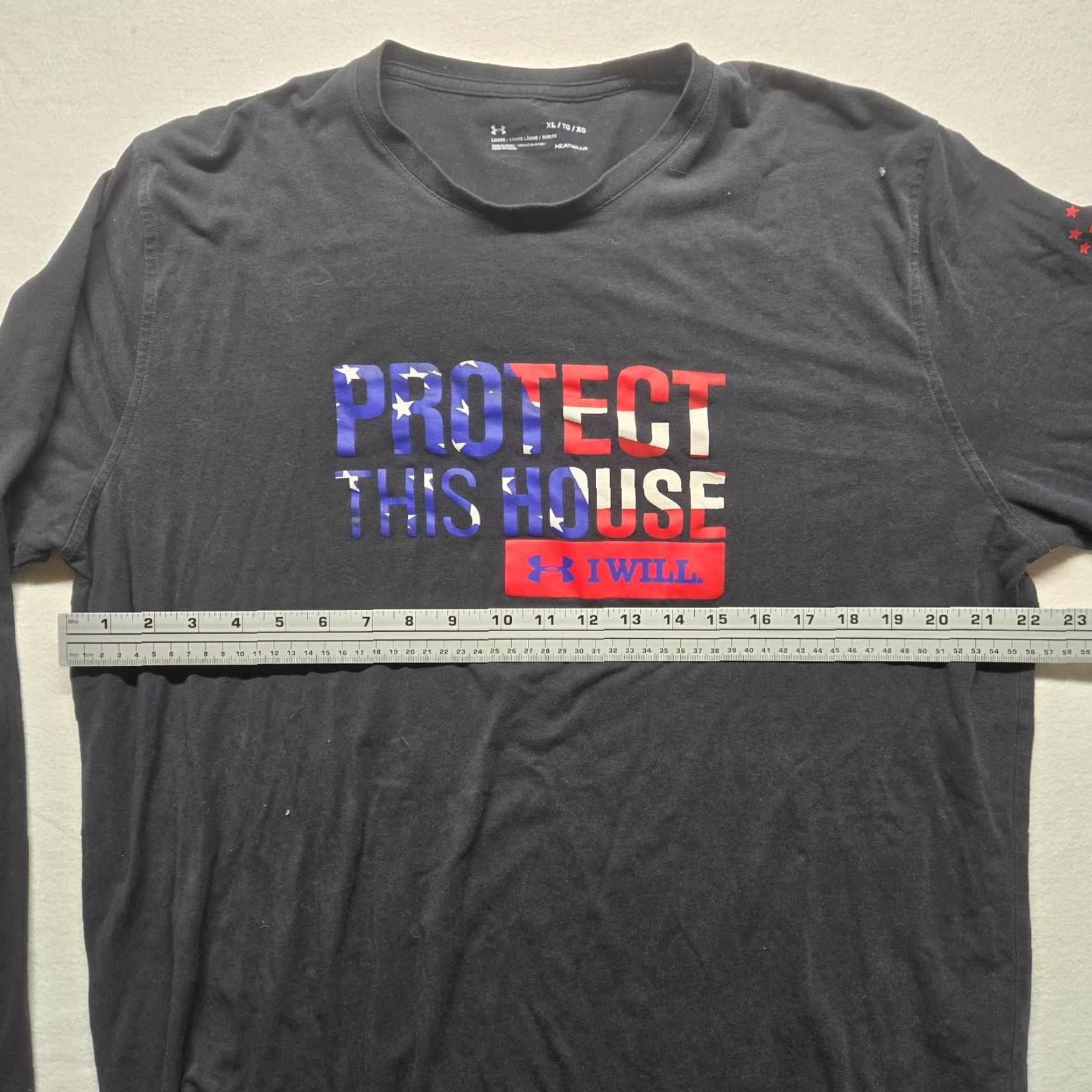 Under Armour Under Armour Shirt T-Shirt USA Black XL Men Logo Graphic Sports-USA Modern Protect This House Flag Size US XL / EU 56 / 4 - 4 Thumbnail