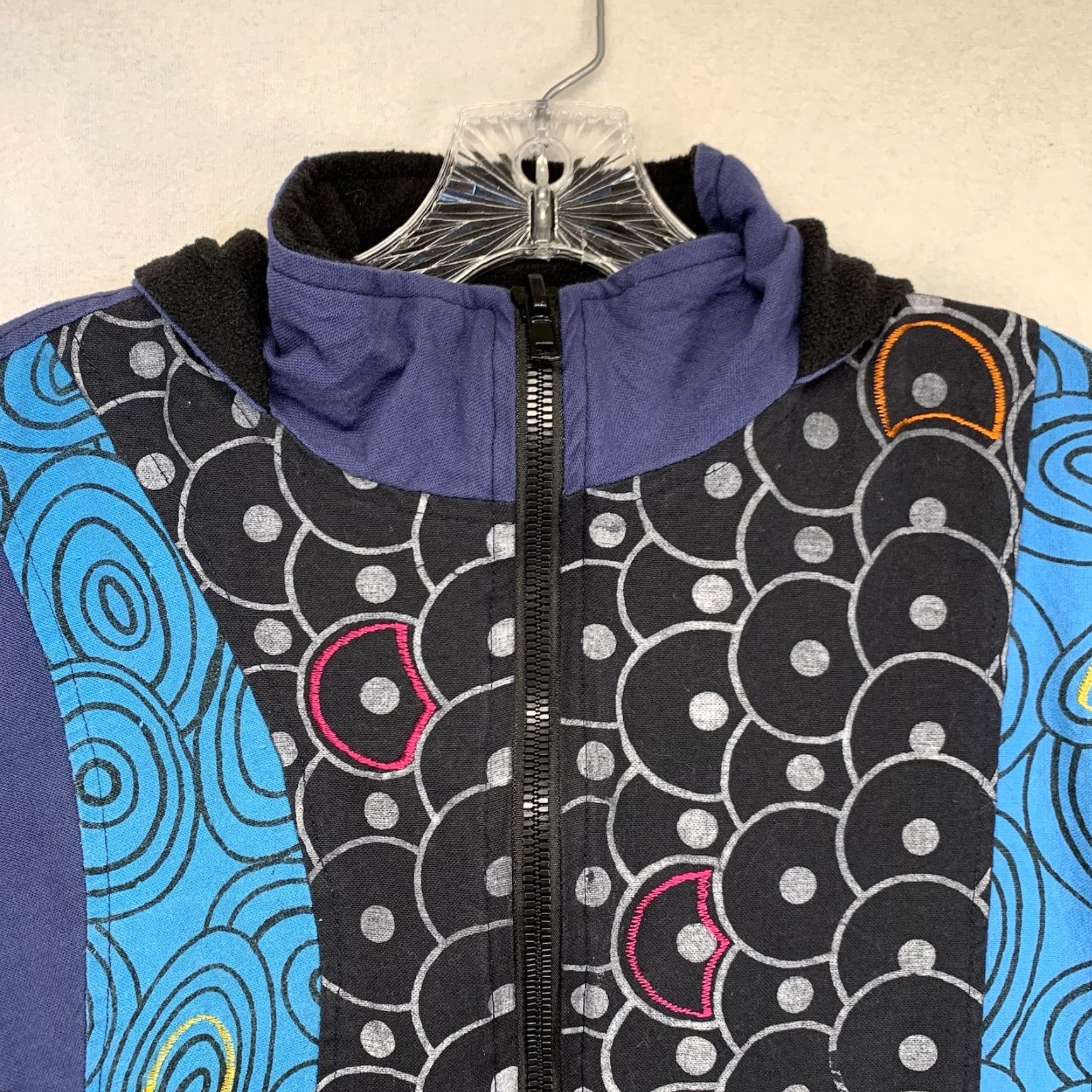Vintage VINTAGE Patchwork Style Jacket Women's Boho Hippie Ethnic Nepal Pockets Zip Hood M-L Size M / US 6-8 / IT 42-44 - 6 Thumbnail