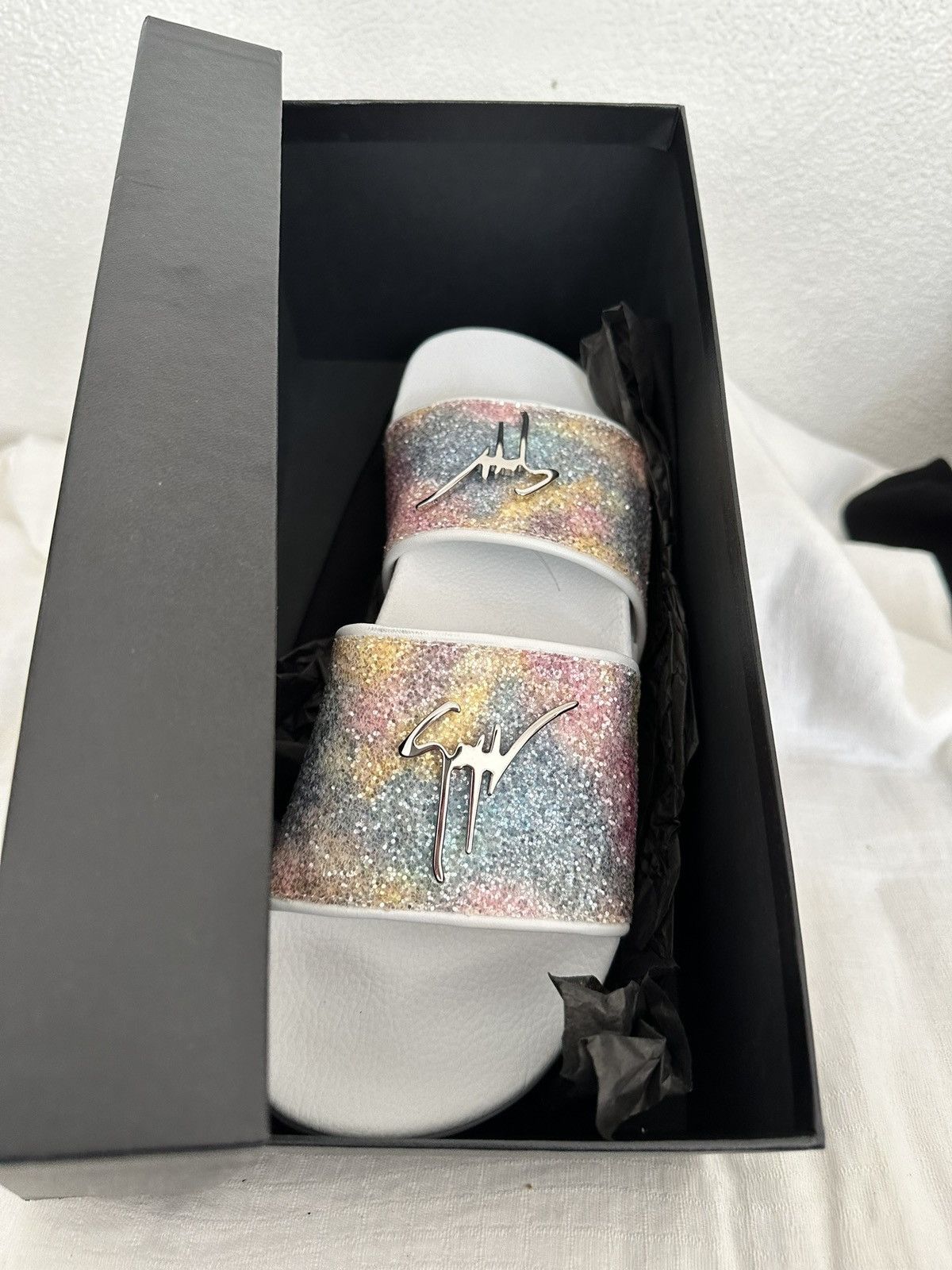 Giuseppe Zanotti Glitter Slippers/Slides Size US 9 / IT 39 - 1 Thumbnail