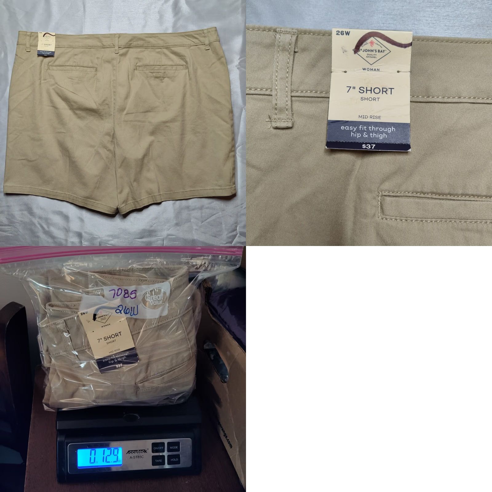 Vintage St Johns Bay Women Plus 26W Biscotti Secretly Slender 7" Shorts NEW Size 26" / US 2 / IT 38 - 8 Thumbnail