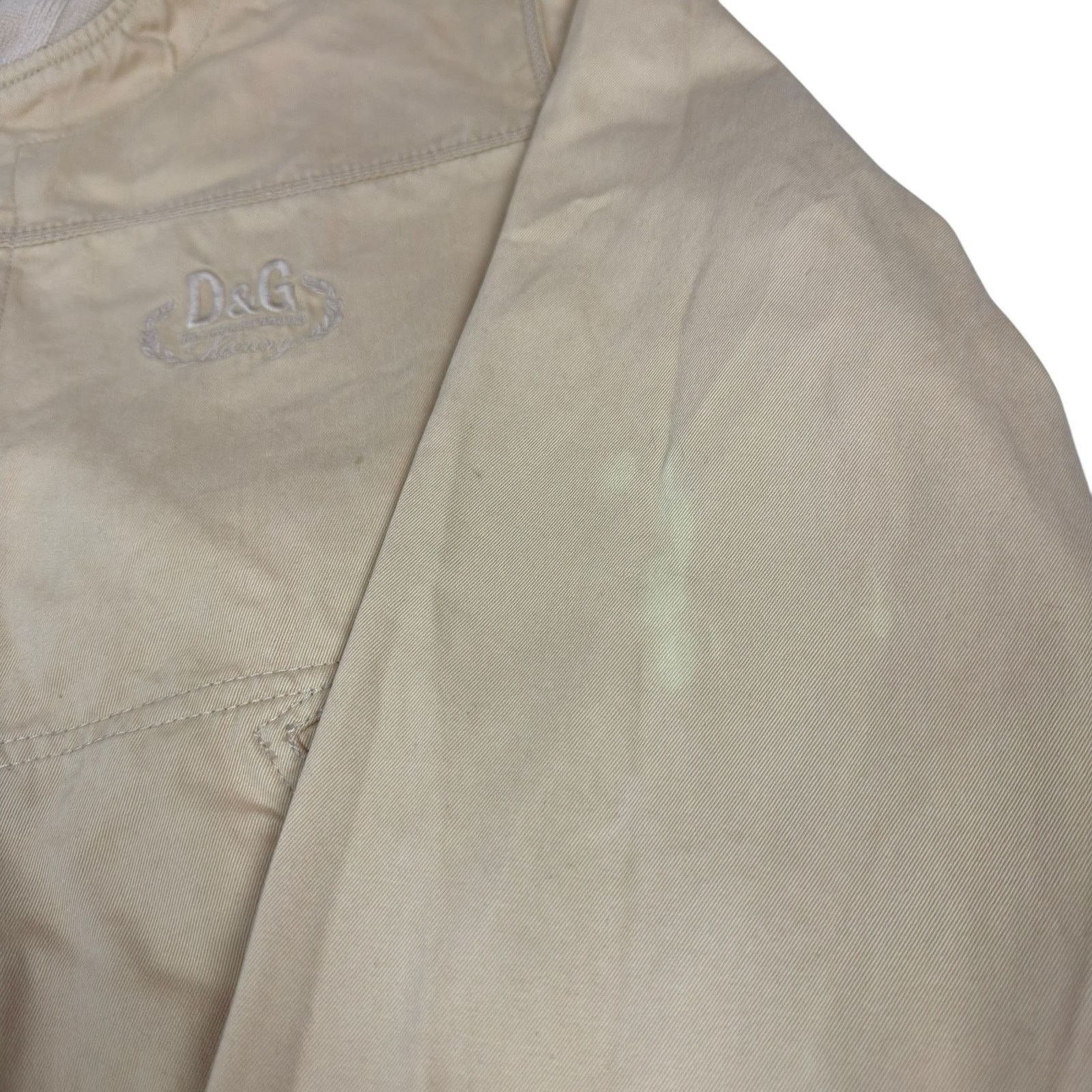 Dolce & Gabbana × Vintage Dolce & Gabbana Men's Beige Cotton Full Zip Bomber Jacket 54 Size US L / EU 52-54 / 3 - 5 Thumbnail