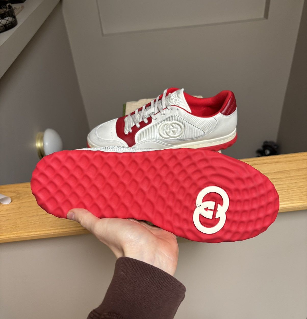 Gucci Gucci White & Red MAC80 Trainer / Sneaker Size US 12 / EU 45 - 5 Thumbnail