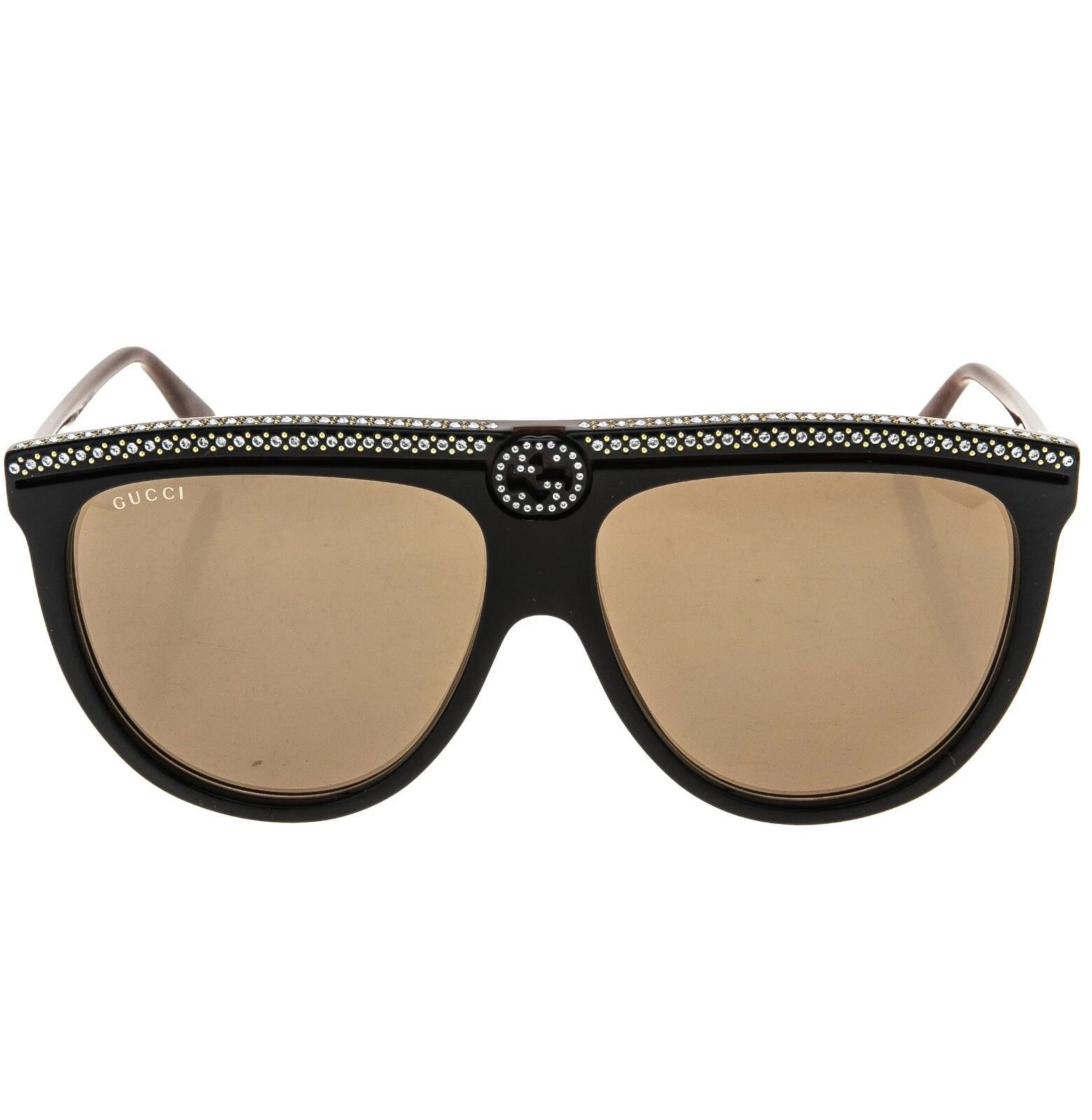 Gucci GUCCI GG0732S Black Brown Oversized Pilot Sunglass 0732 005 Size ONE SIZE - 5 Thumbnail