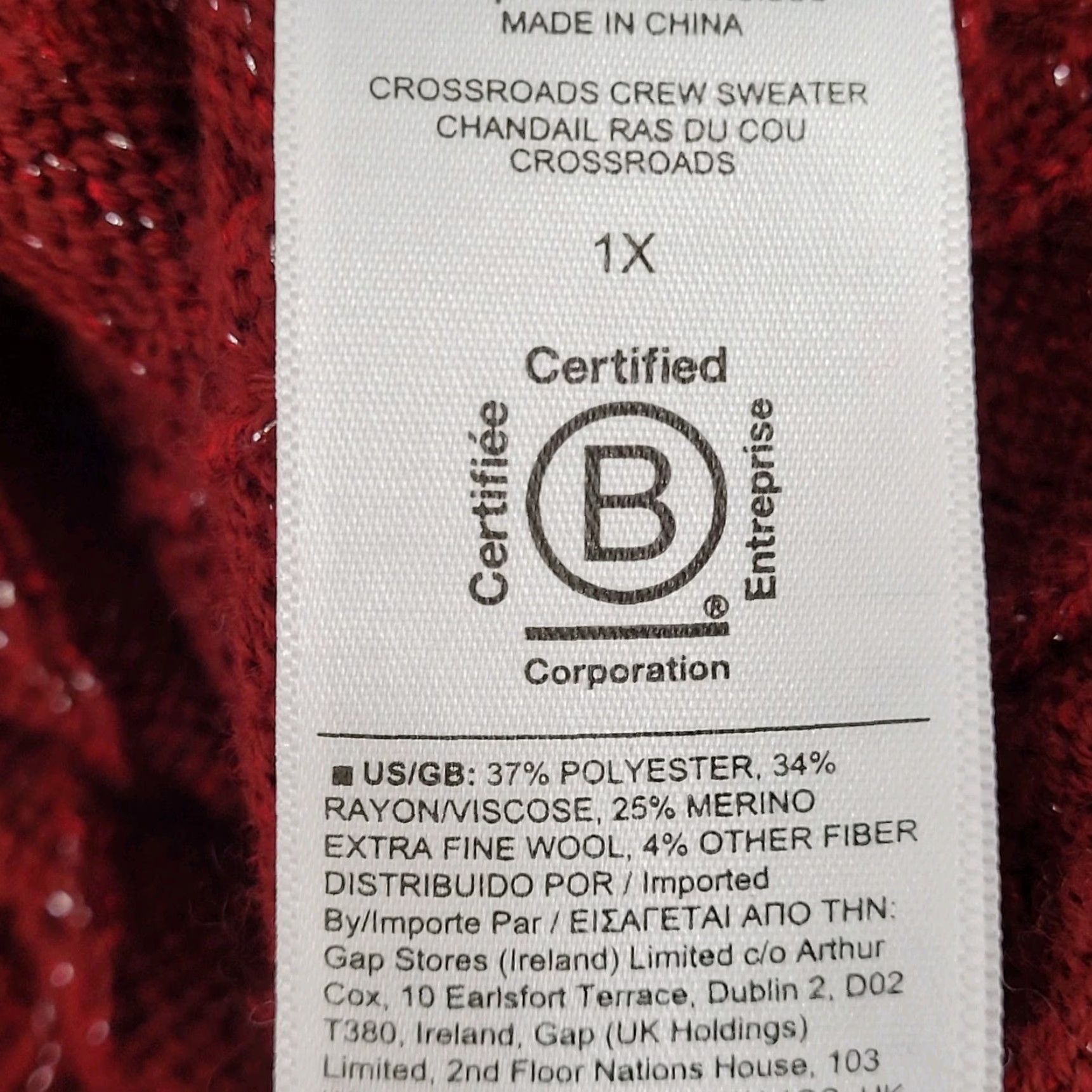 Athleta Athleta Red Glitter Pullover Sweater Women 1X Size XL / US 12-14 / IT 48-50 - 4 Thumbnail