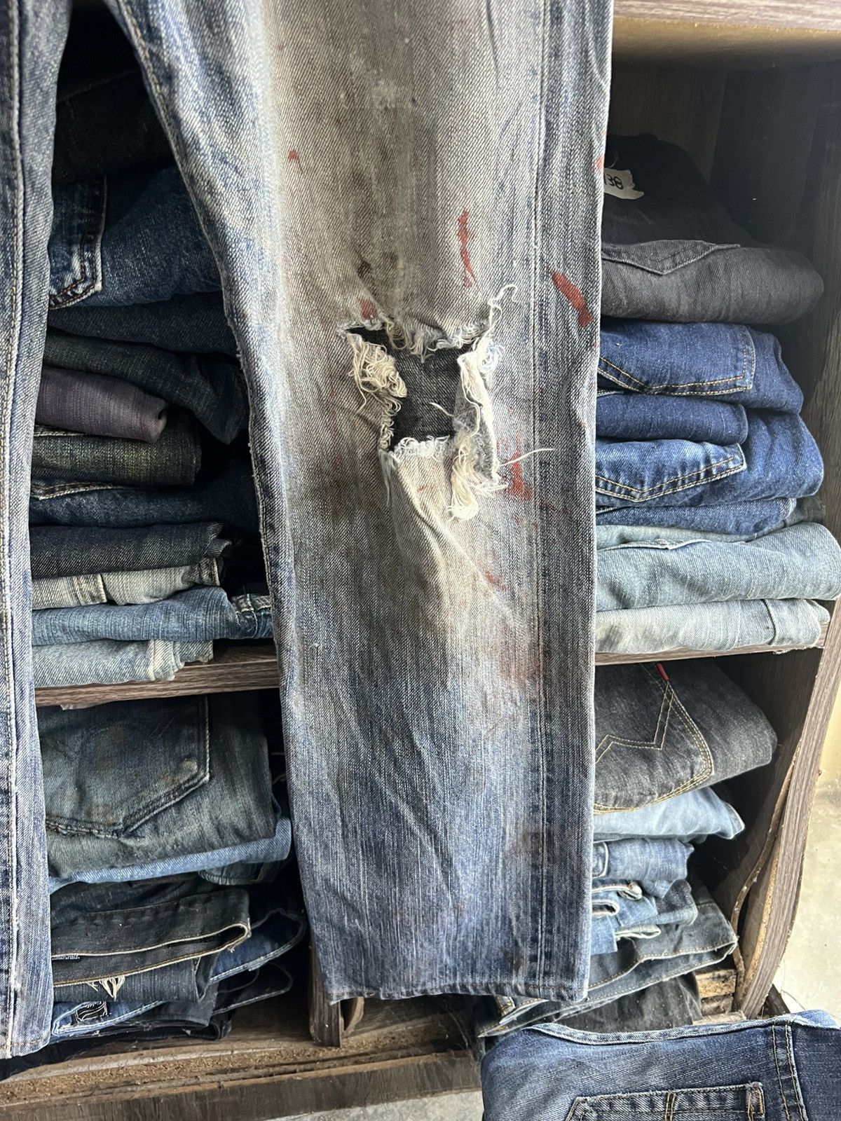 Edwin 🔥Vintage Edwin 505 Distressed Denim Size US 32 / EU 48 - 8 Thumbnail
