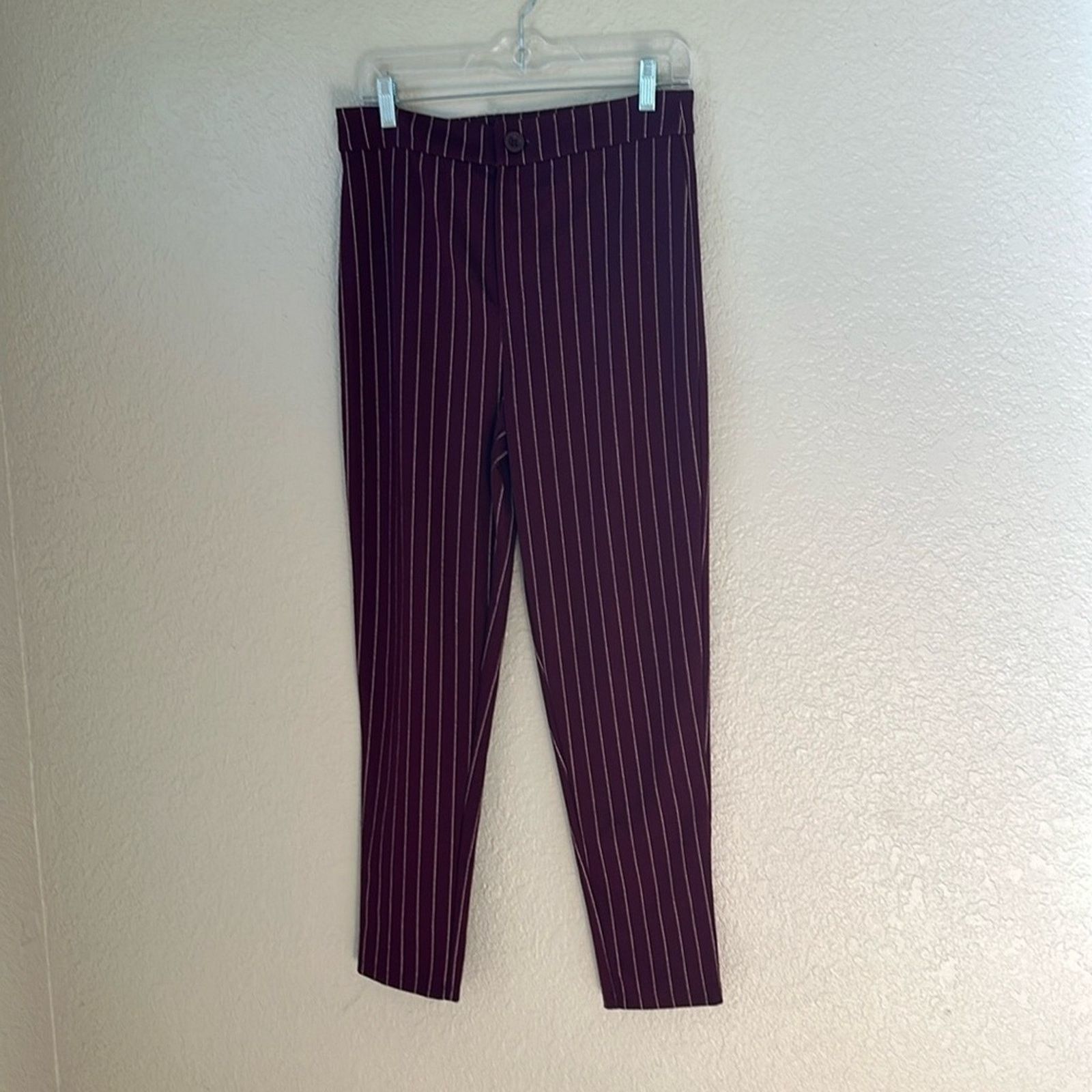 Forever 21 Maroon Striped Pants Size 30" / US 8 / IT 44 - 1 Thumbnail