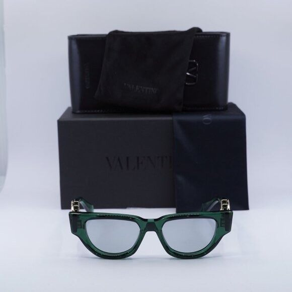 Valentino Valentino V-DUE VLS-103E Sunglasses Dark Green Cat Eye Frame Size ONE SIZE - 9 Thumbnail
