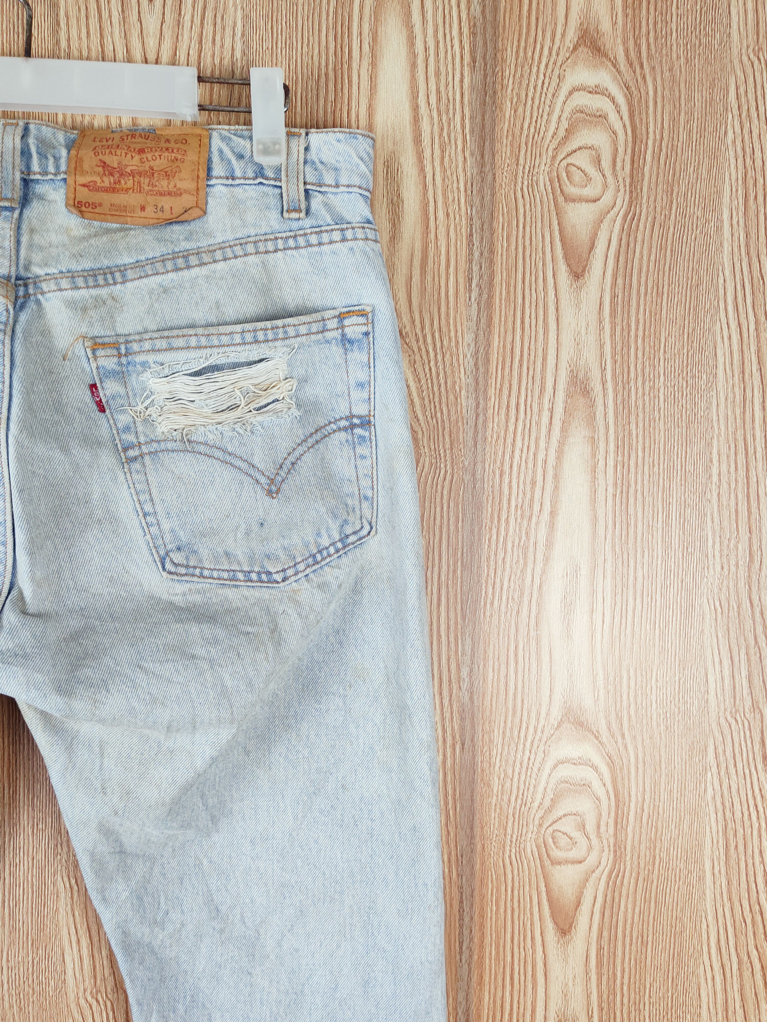 Levi's × Vintage Levi's Blue Distressed Ripped Jeans (Vintage Stuff) Size US 34 / EU 50 - 12 Thumbnail