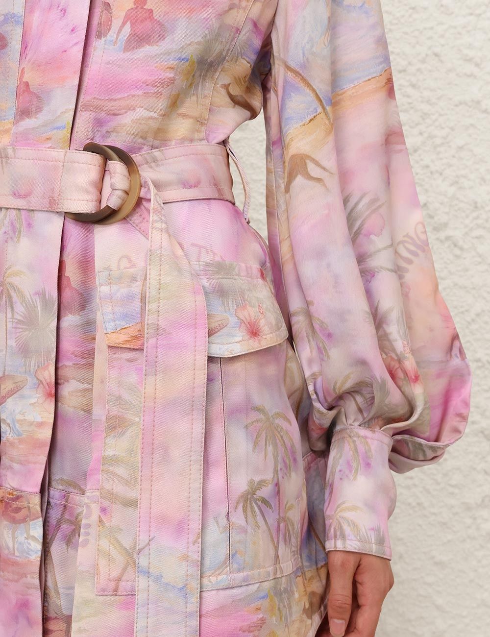 Zimmermann oc11z0226 Dawning Cargo Mini Dress In Multicolor Size S / US 4 / IT 40 - 5 Thumbnail