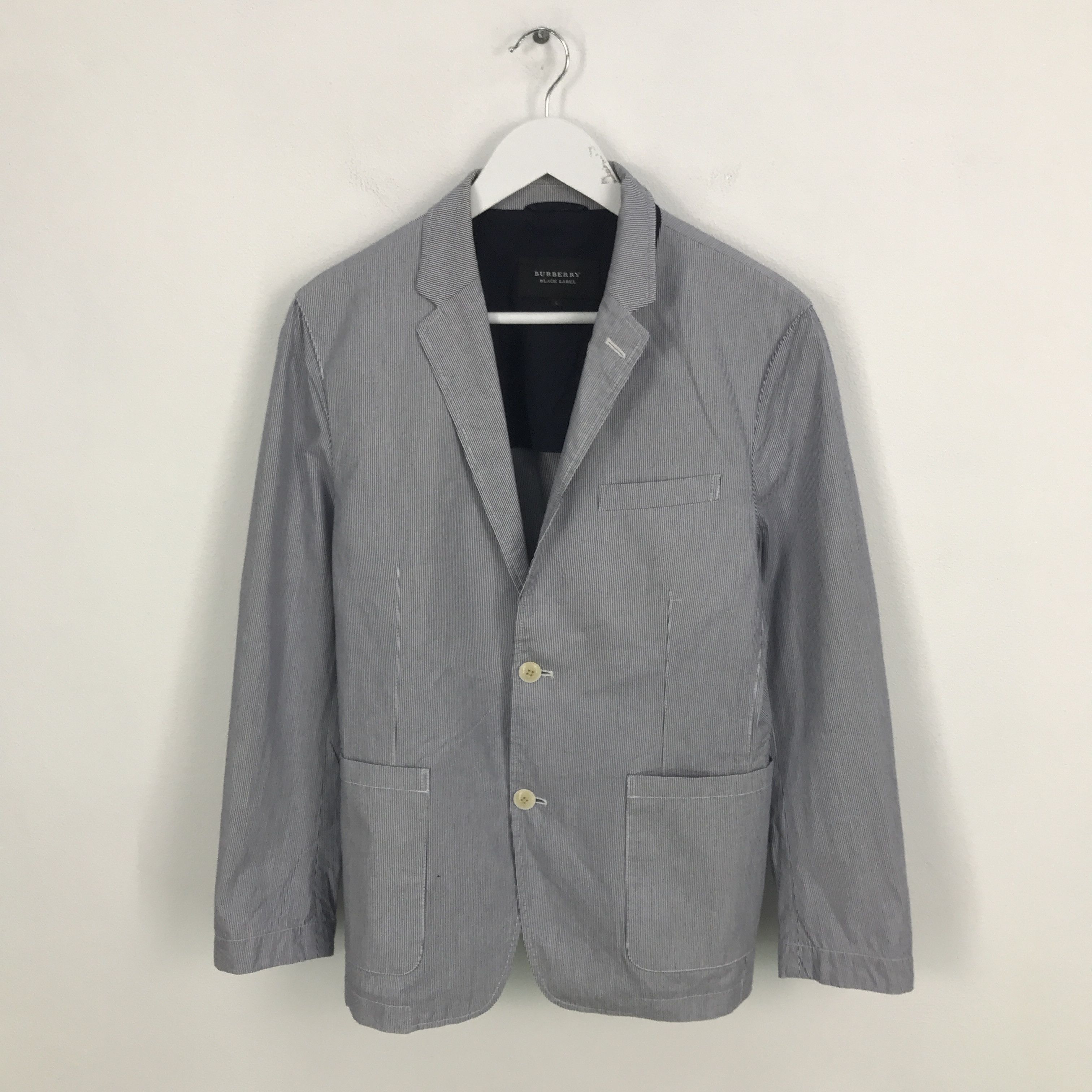 Burberry × Japanese Brand Rare burberry black label Striped blazer coat jacket Size US L / EU 52-54 / 3 - 1 Thumbnail