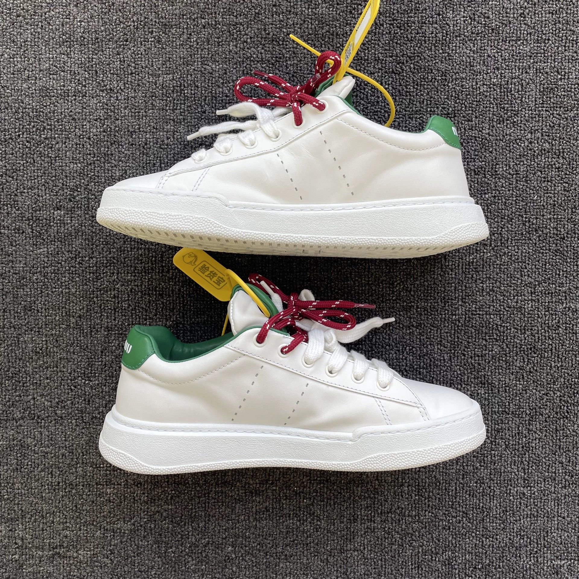 Miu Miu MIU MIU Wmns Calf Leather Low-Top Sneakers WG 38.5 Size US 8 / IT 38 - 5 Thumbnail