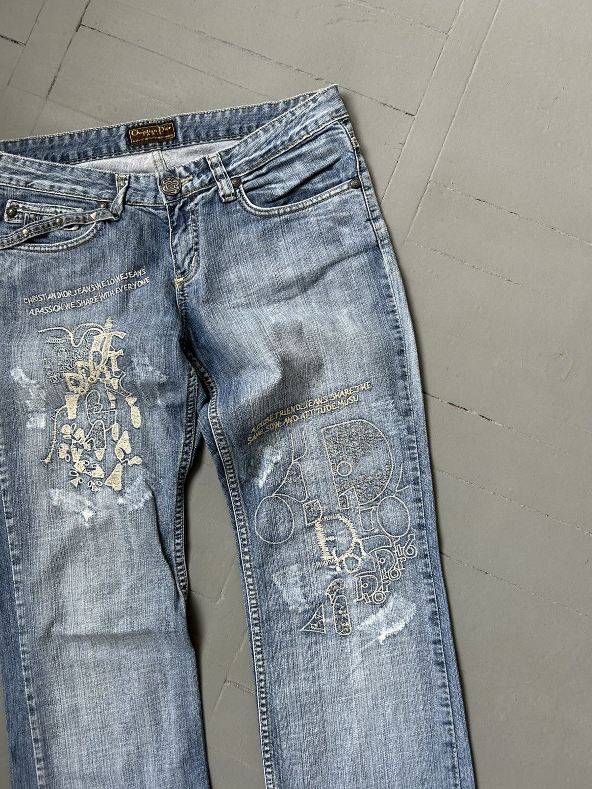 Designer × Vintage Cristian Dior style denim pants jeans Size 26" / US 2 / IT 38 - 2 Thumbnail