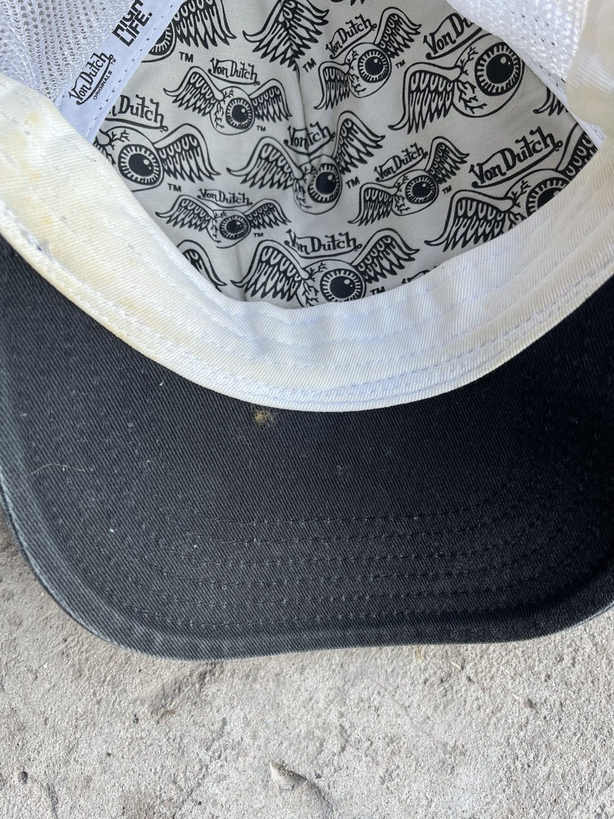Japanese Brand × Von Dutch Vintage Von Dutch Sun Faded Distressed Trucker Hat Y2K Cap Size ONE SIZE - 12 Thumbnail