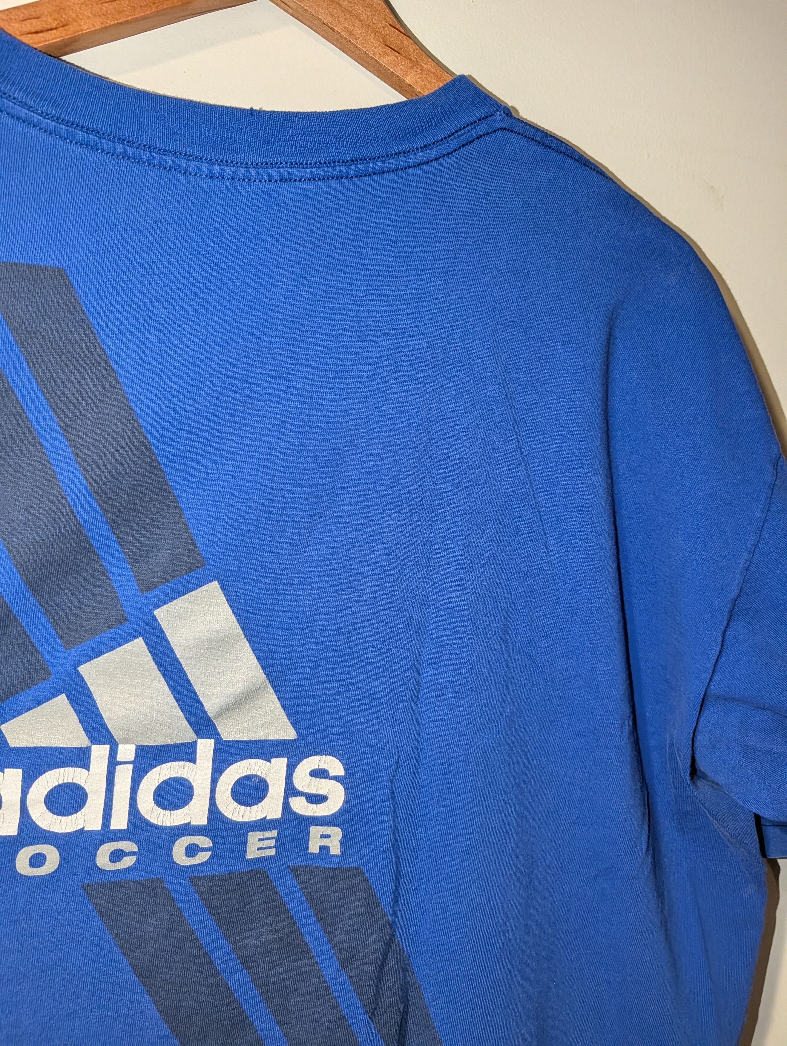 Adidas VTG 90s Adidas Soccer Big Logo T-Shirt Back Print Made USA Size US XL / EU 56 / 4 - 17 Thumbnail