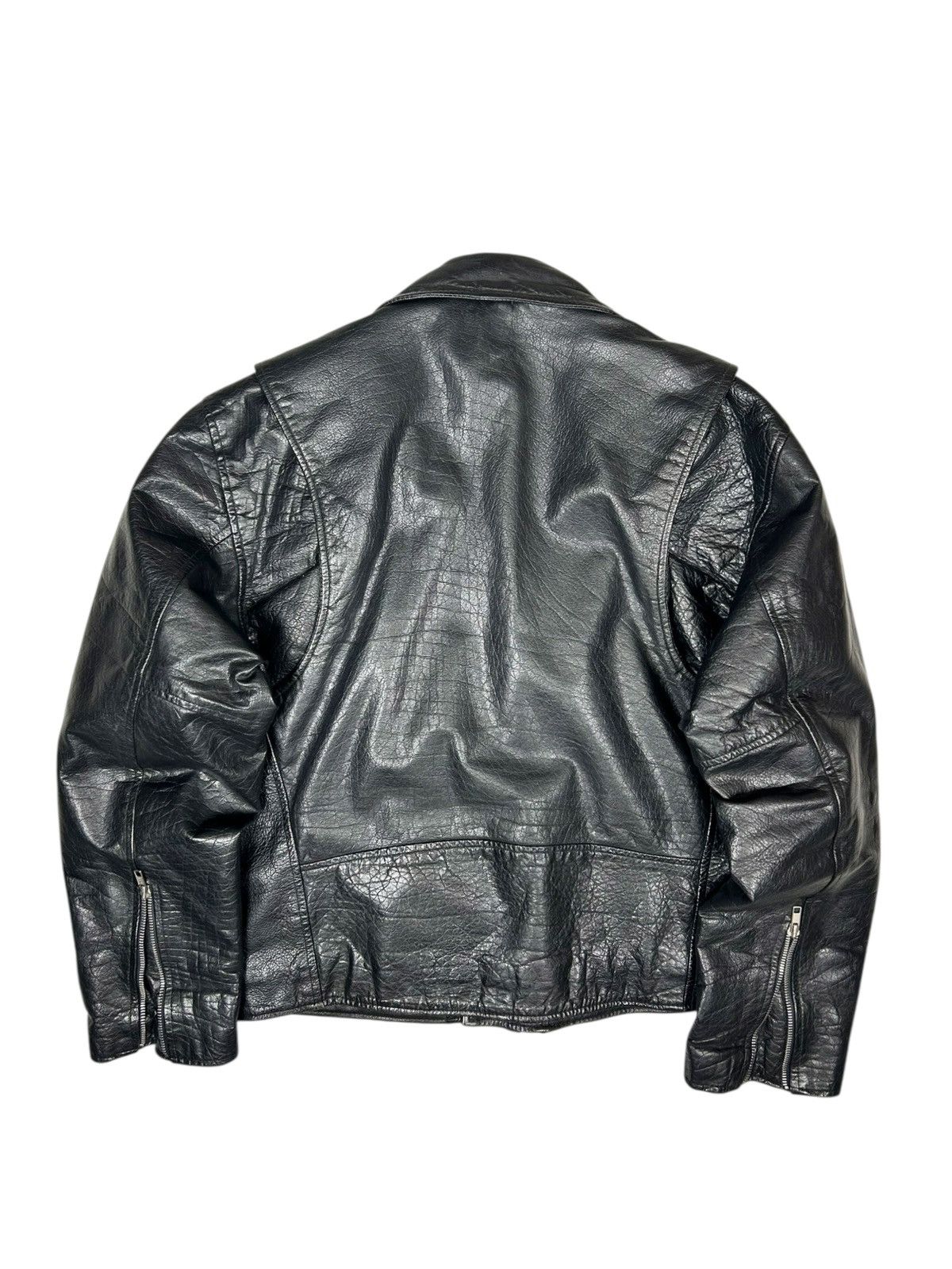 Genuine Leather Vintage Black Leather Biker jacket Size US M / EU 48-50 / 2 - 2 Thumbnail