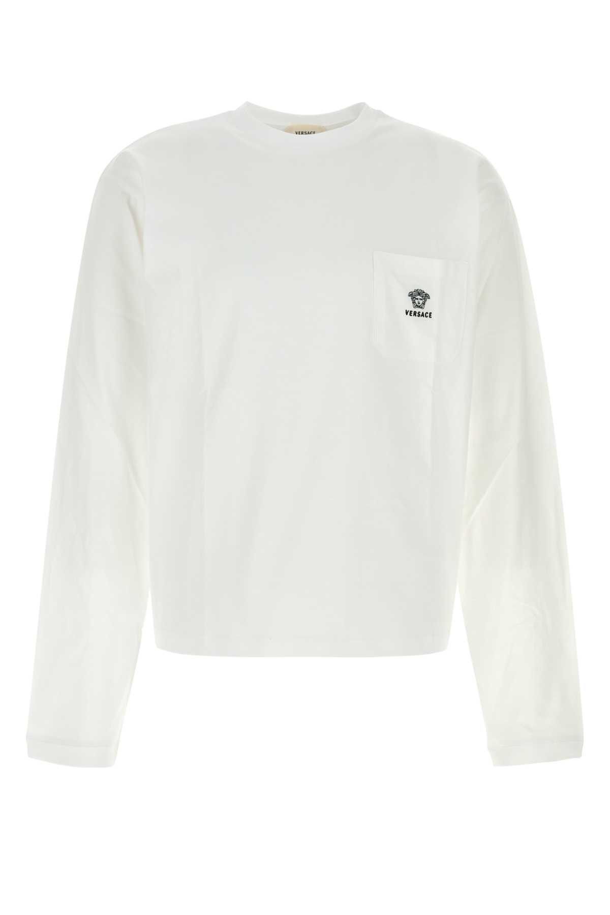 Versace White Cotton T-Shirt Size US L / EU 52-54 / 3 - 1 Thumbnail