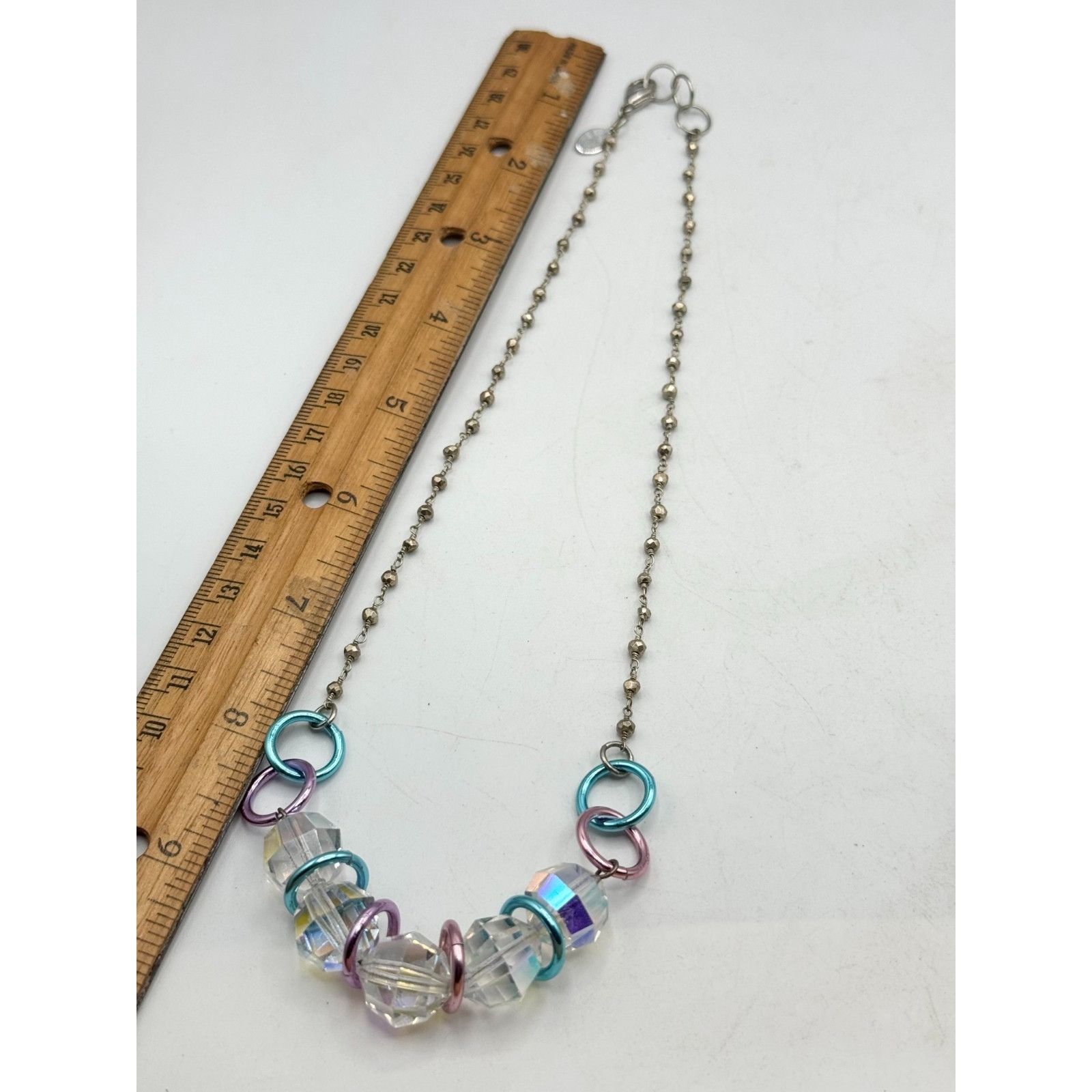 Vintage Vintage crystal silver chain beaded necklace Size ONE SIZE - 5 Thumbnail