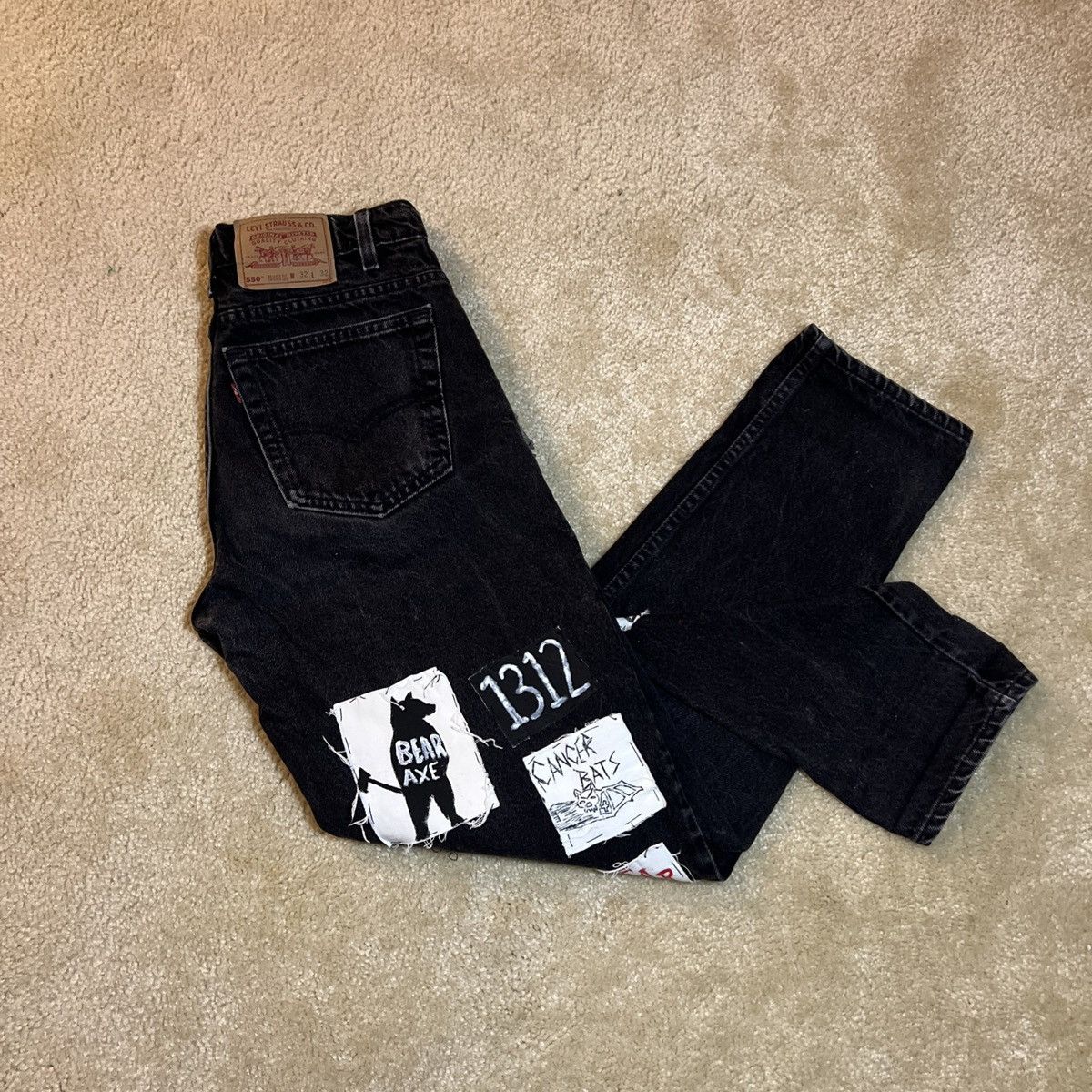 Levi's Vintage Clothing Vintage 550 Levi Strauss Custom Handmade Black Denim Punk Size US 32 / EU 48 - 1 Thumbnail