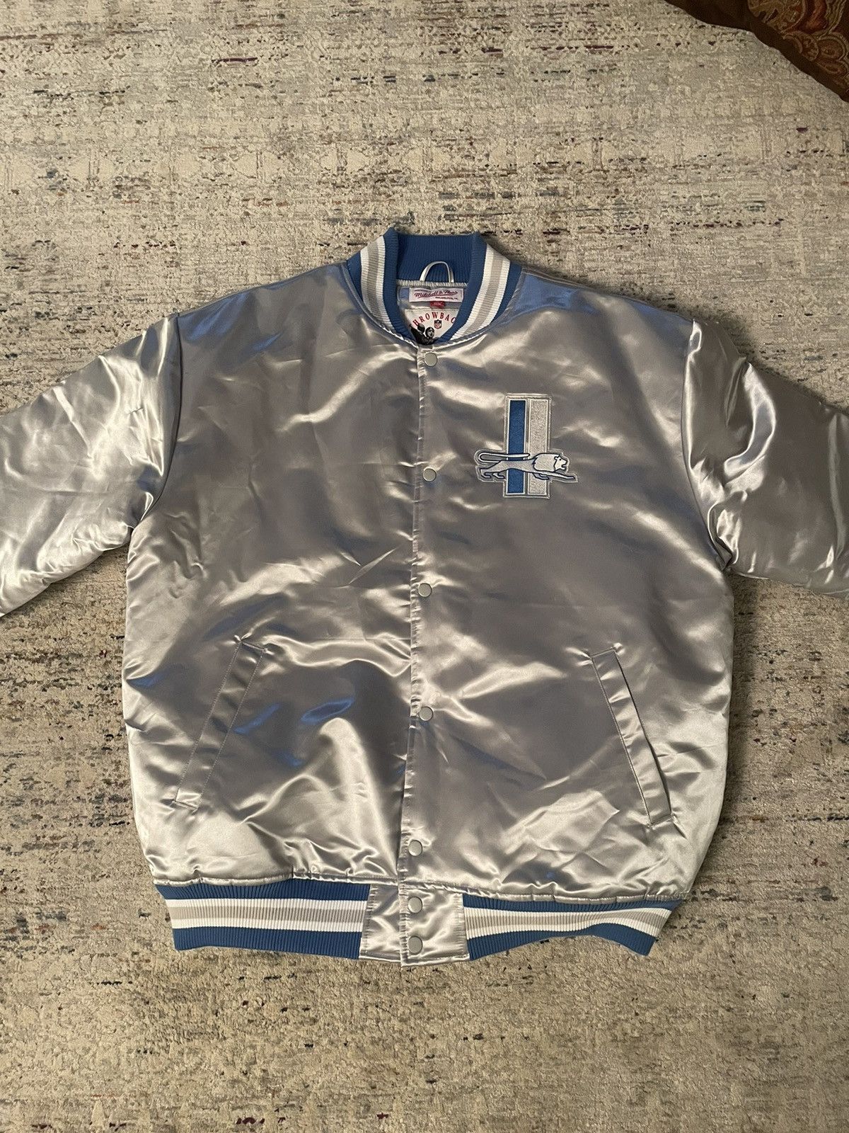 image of Mitchell Ness Detroit Lions in Silver, Men's (Size 2XL)