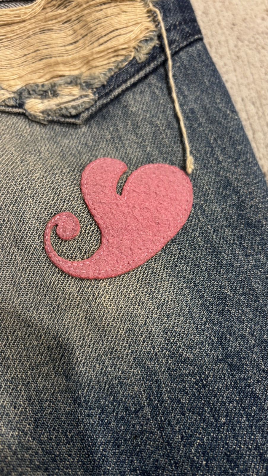 Undercover Undercover AW2005 Arts & Craft Boro Heart Denim Size US 32 / EU 48 - 14 Thumbnail
