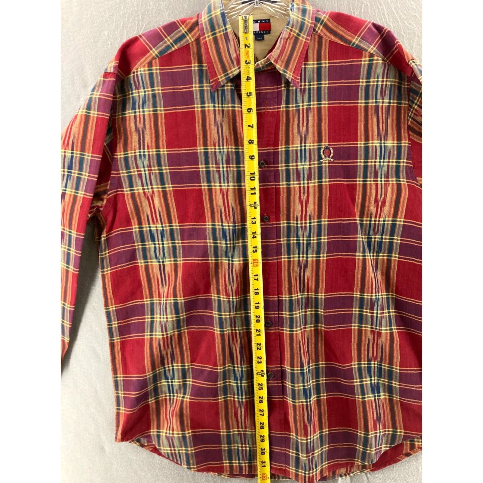 Tommy Hilfiger VINTAGE Tommy Hilfiger Shirt Mens Large Plaid Flannel Southwestern 90s Size US L / EU 52-54 / 3 - 3 Thumbnail