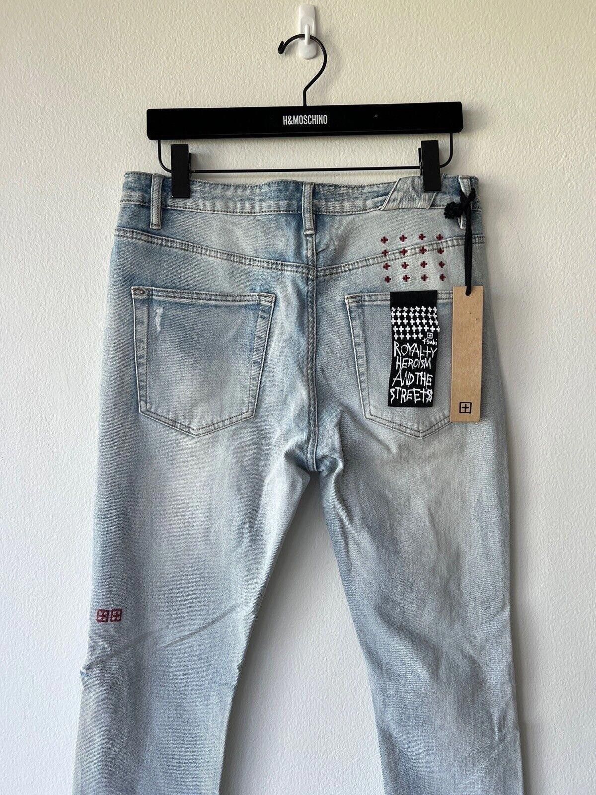 Ksubi new Ksubi mens denim jean chitch 32 blue red lion print Size US 32 / EU 48 - 6 Thumbnail