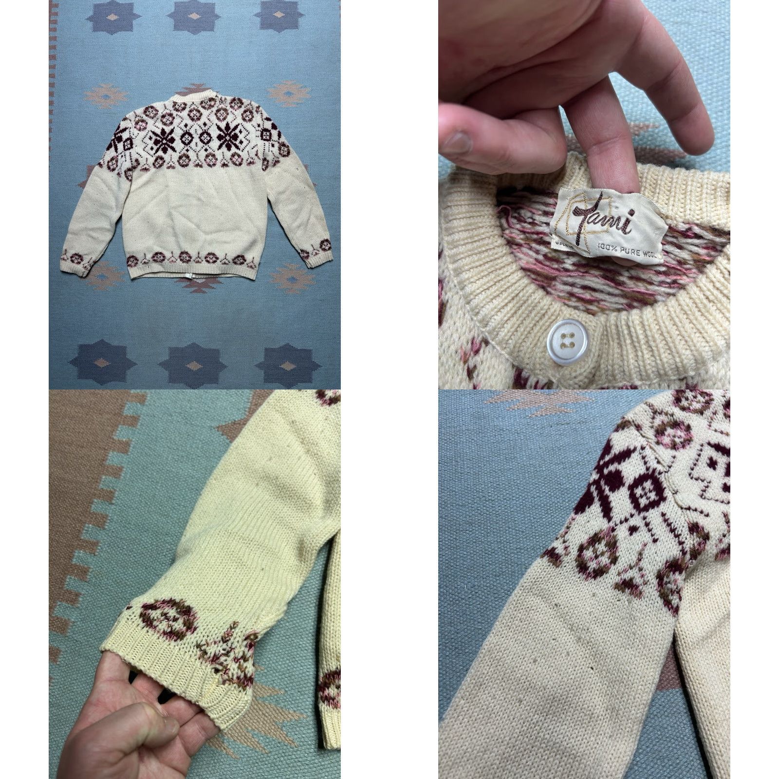 Vintage VINTAGE 1960s wool cardigan sweater Tami Icelandic Nordic distressed women’s M? Shirt Womens Size S / US 4 / IT 40 - 8 Thumbnail