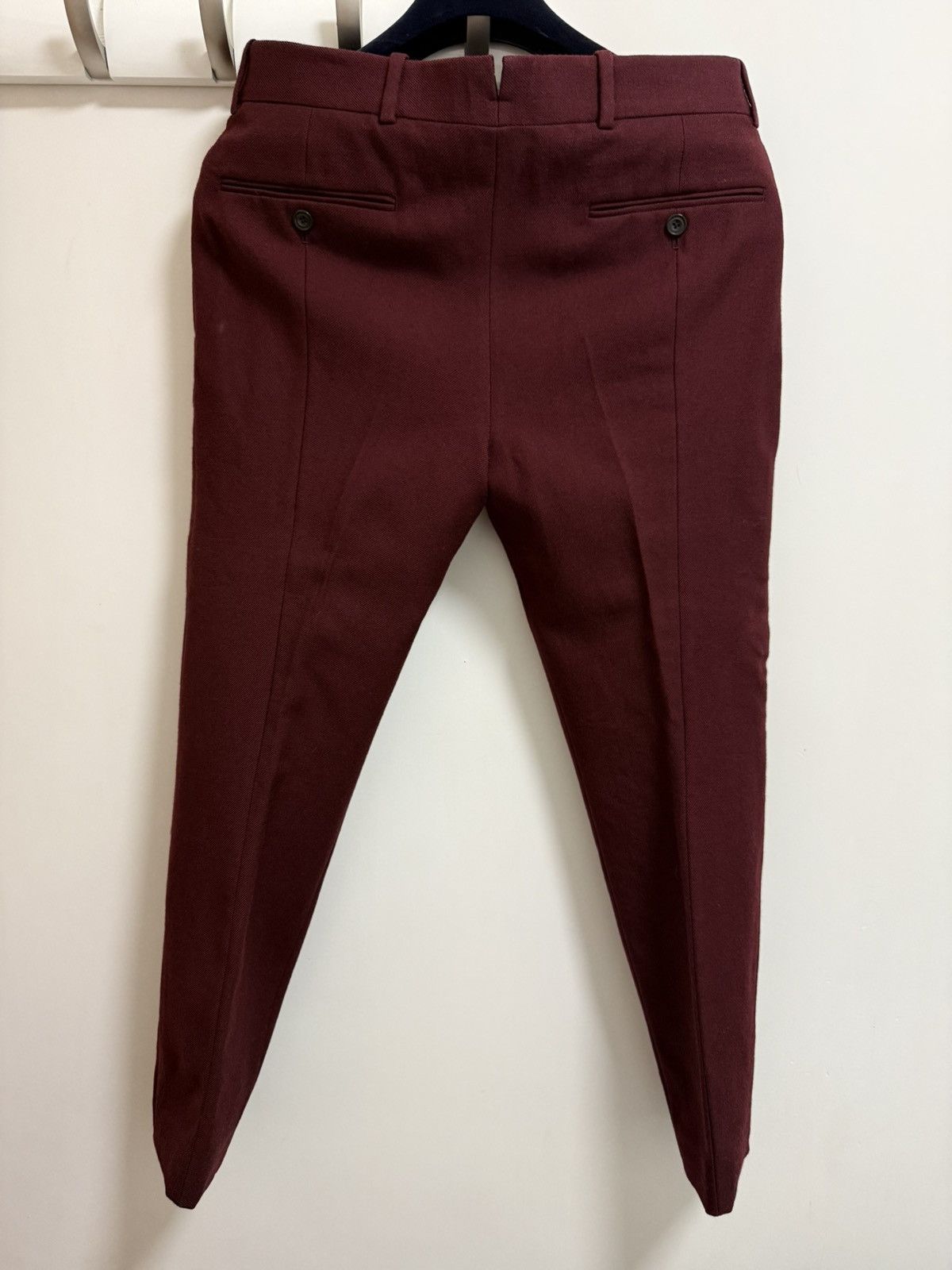 Alexander McQueen Alexander Mcqueen burgundy wool slim dress pants Size 46L - 4 Thumbnail
