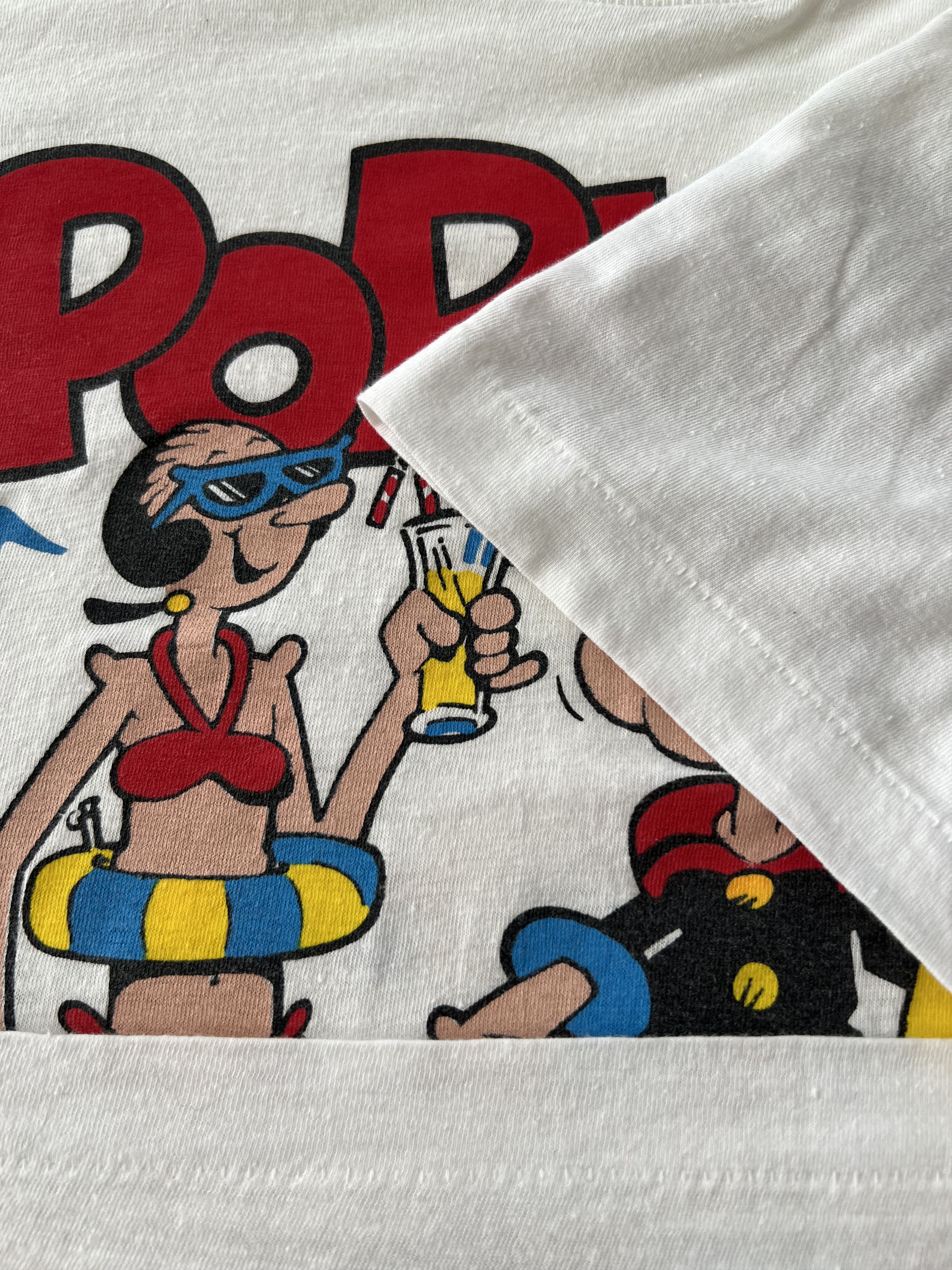 Cartoon Network Vintage 1990 Popeye Beach and Surf Club Cartoon T-shirt Size US M / EU 48-50 / 2 - 7 Thumbnail