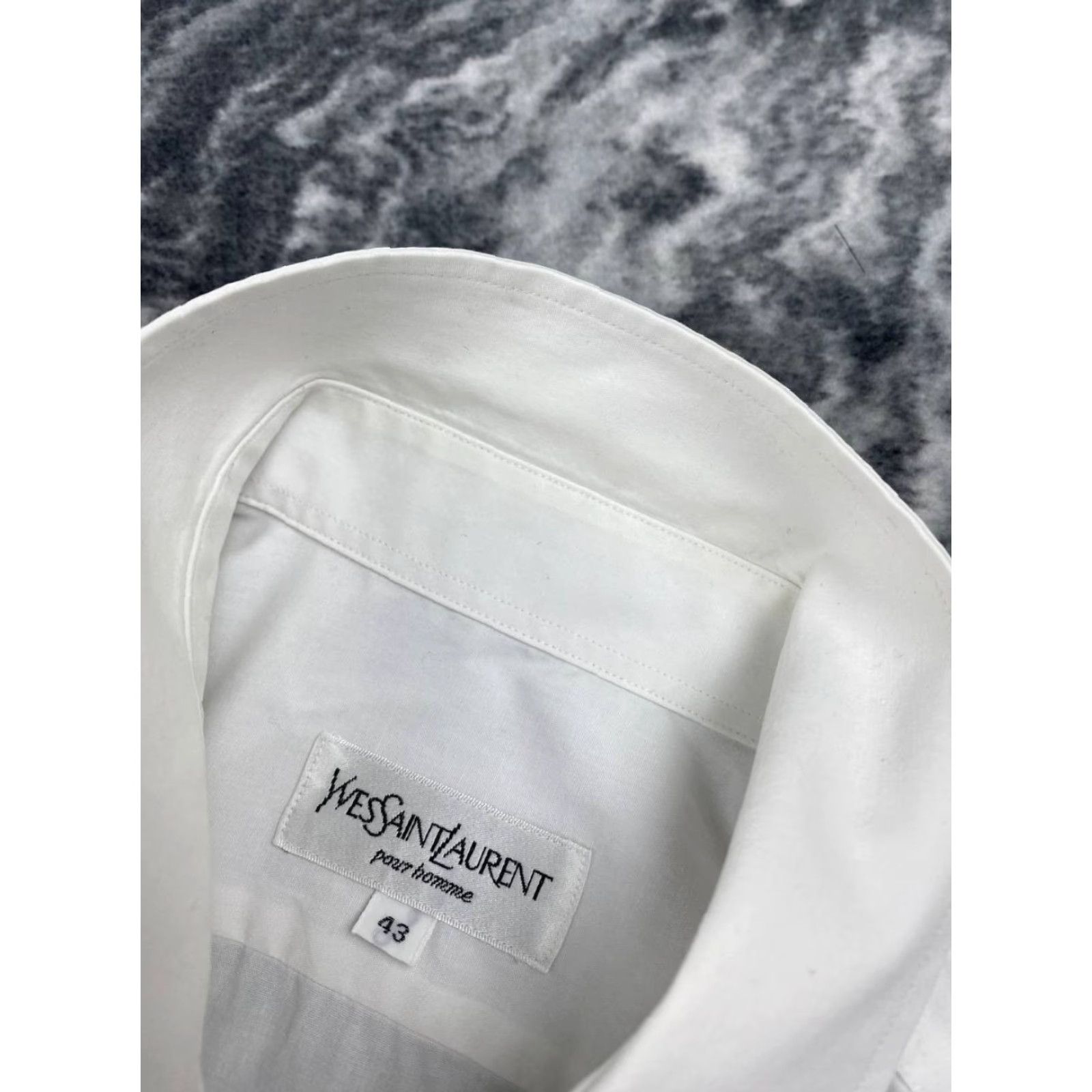 Yves Saint Laurent VINTAGE Saint Laurent YSL Shirt Button-Up Long Sleeve Men L White Size US L / EU 52-54 / 3 - 5 Thumbnail