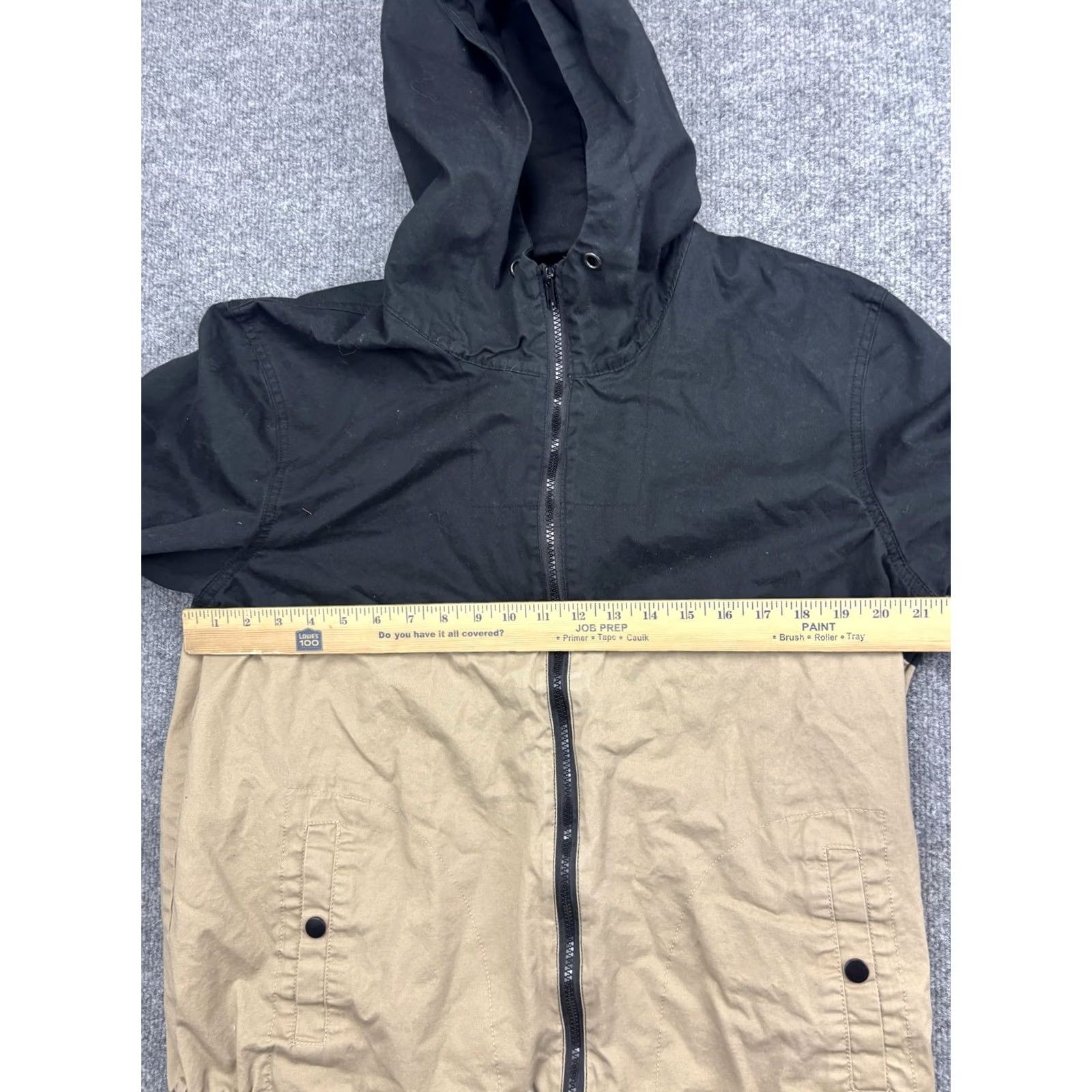 Nomad NOMAD Hooded Jacket Mens Large Black Tan Cotton Windbreaker Zip Pockets Casual Size US L / EU 52-54 / 3 - 5 Thumbnail
