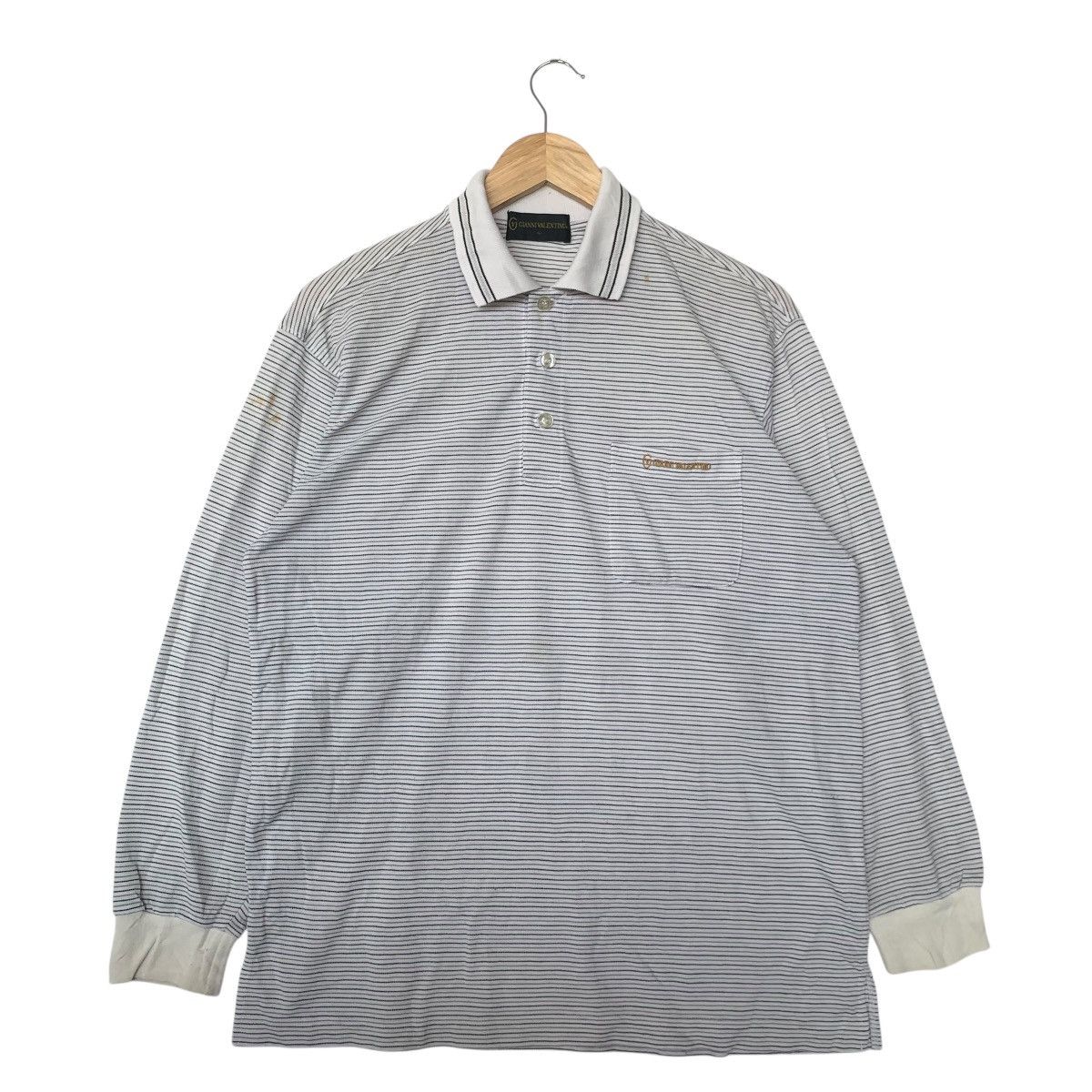 Gianni Valentino Vintage GIANNI VALENTINO ITALY Pocket Stripes Sweashirts Size US L / EU 52-54 / 3 - 1 Thumbnail