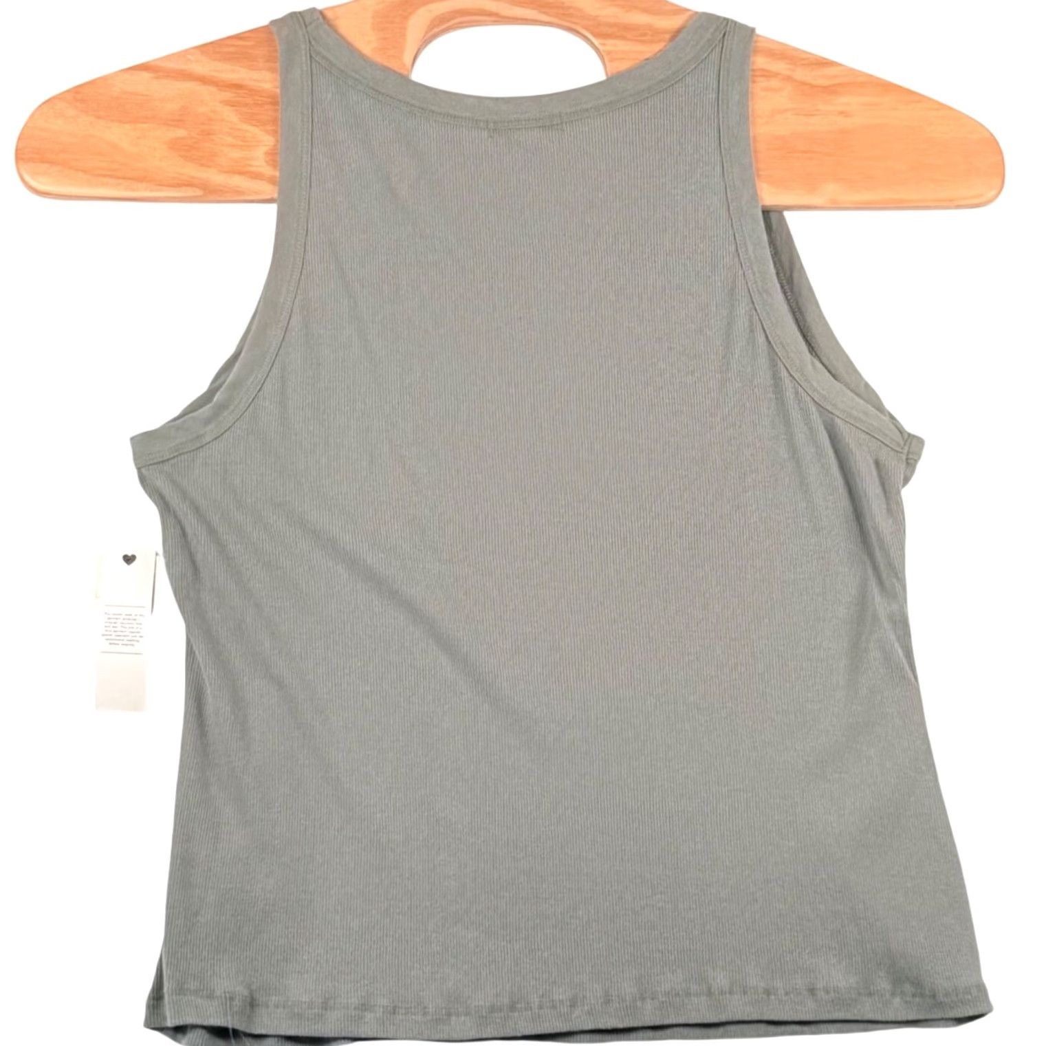 Vintage Ultra Flirt Tank Top Sage Green Washed Ribbed Scoop Neck Basic Summer 3X Womens Sleeveless Casual Shirt Women’s Plus Size Size XXL / US 16-18 / IT 52-54 - 4 Thumbnail