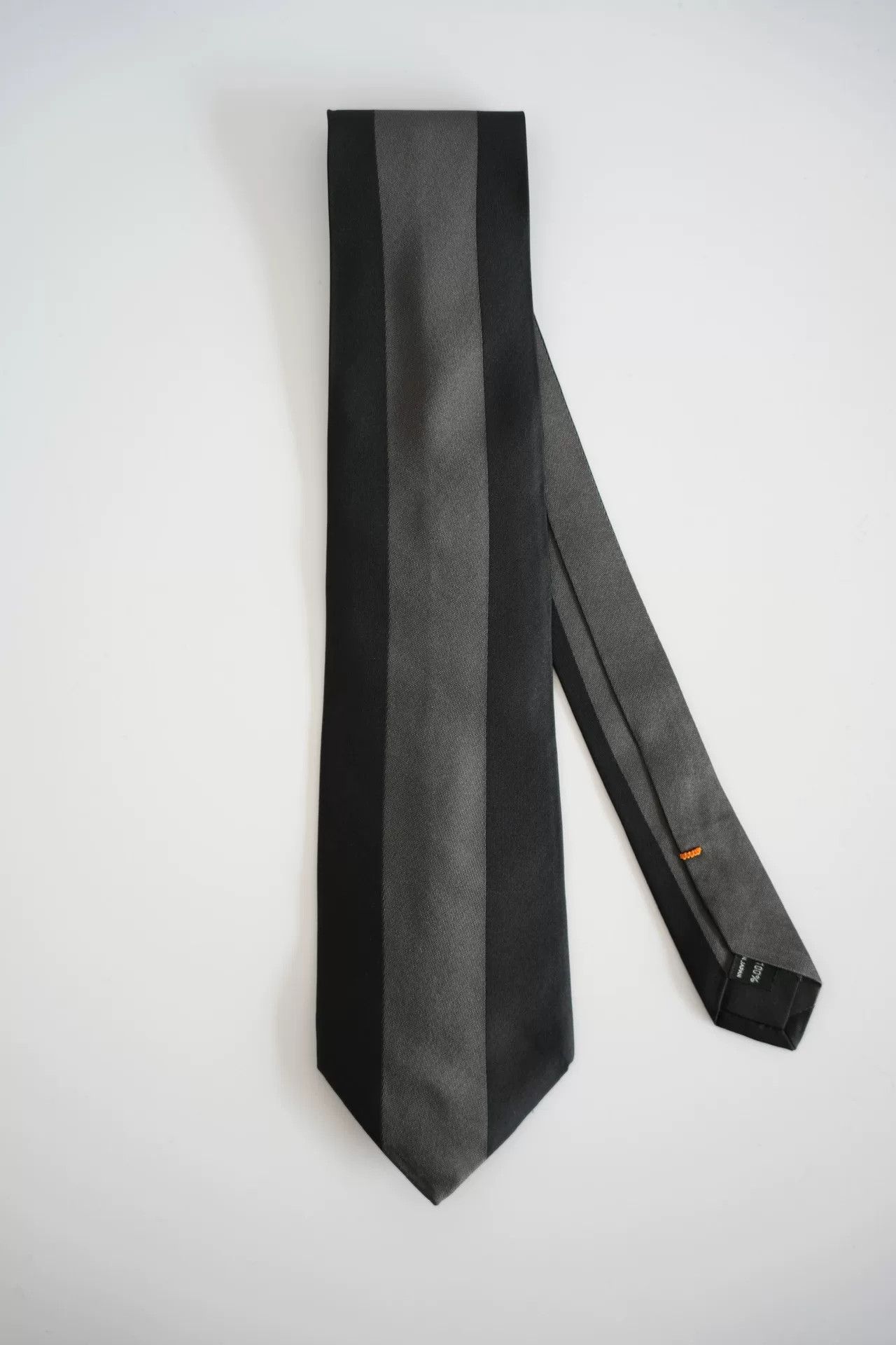 Yohji Yamamoto Yohji Yamamoto Black Gray Silk Tie Size ONE SIZE - 1 Thumbnail