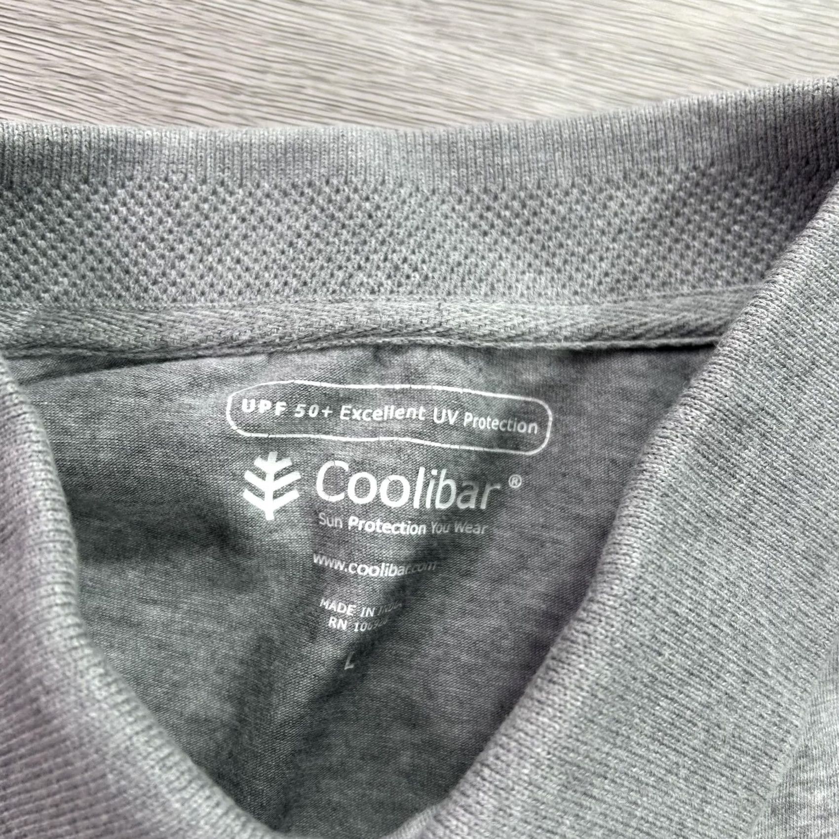Vintage Coolibar Polo Shirt Mens L Gray Solid UPF 50+ Sun Protection Stretch Casual Polo Shirt Mens L Gray Solid UPF 50+ Sun Protection Stretch Casual Size US L / EU 52-54 / 3 - 4 Thumbnail