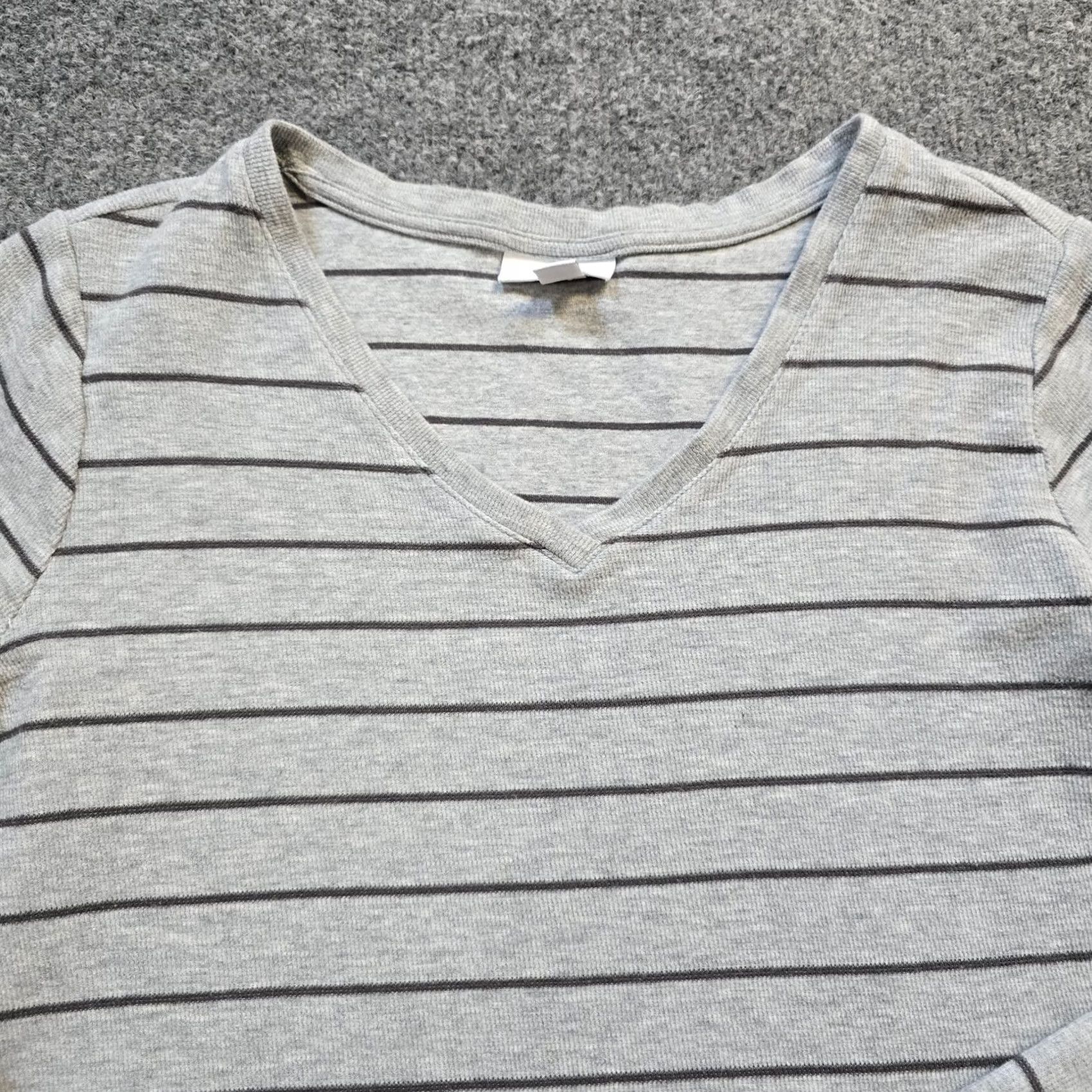 J. Jill J Jill Sweater Womens Medium Gray Striped Pockets Long Sleeve Casual Pullover Size M / US 6-8 / IT 42-44 - 2 Thumbnail