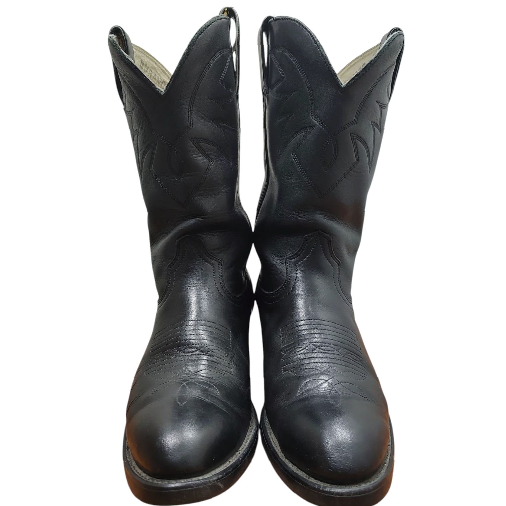 Durango VINTAGE Durango TR760 Black Leather Cowboy Western Boots Mens 9 D Rodeo Southwestern Size US 9 / EU 42 - 4 Thumbnail