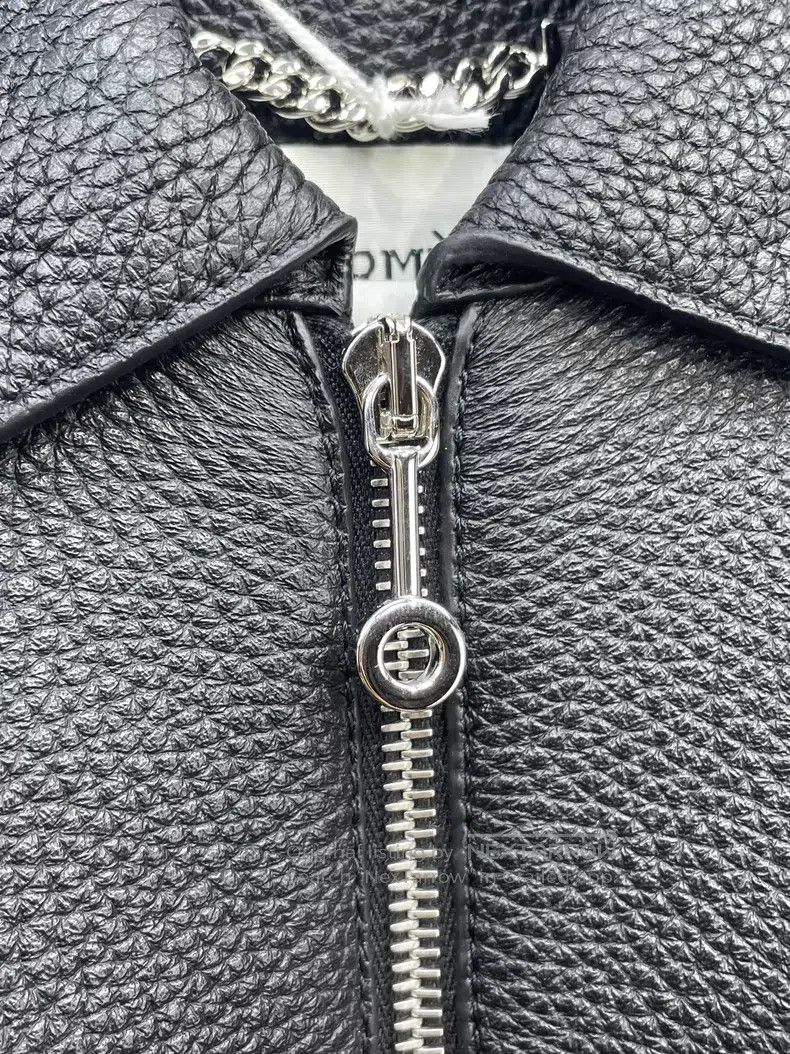 Hermes Hermes Black pebble leather collar zipper leather jacket. Size XS / US 0-2 / IT 36-38 - 3 Thumbnail