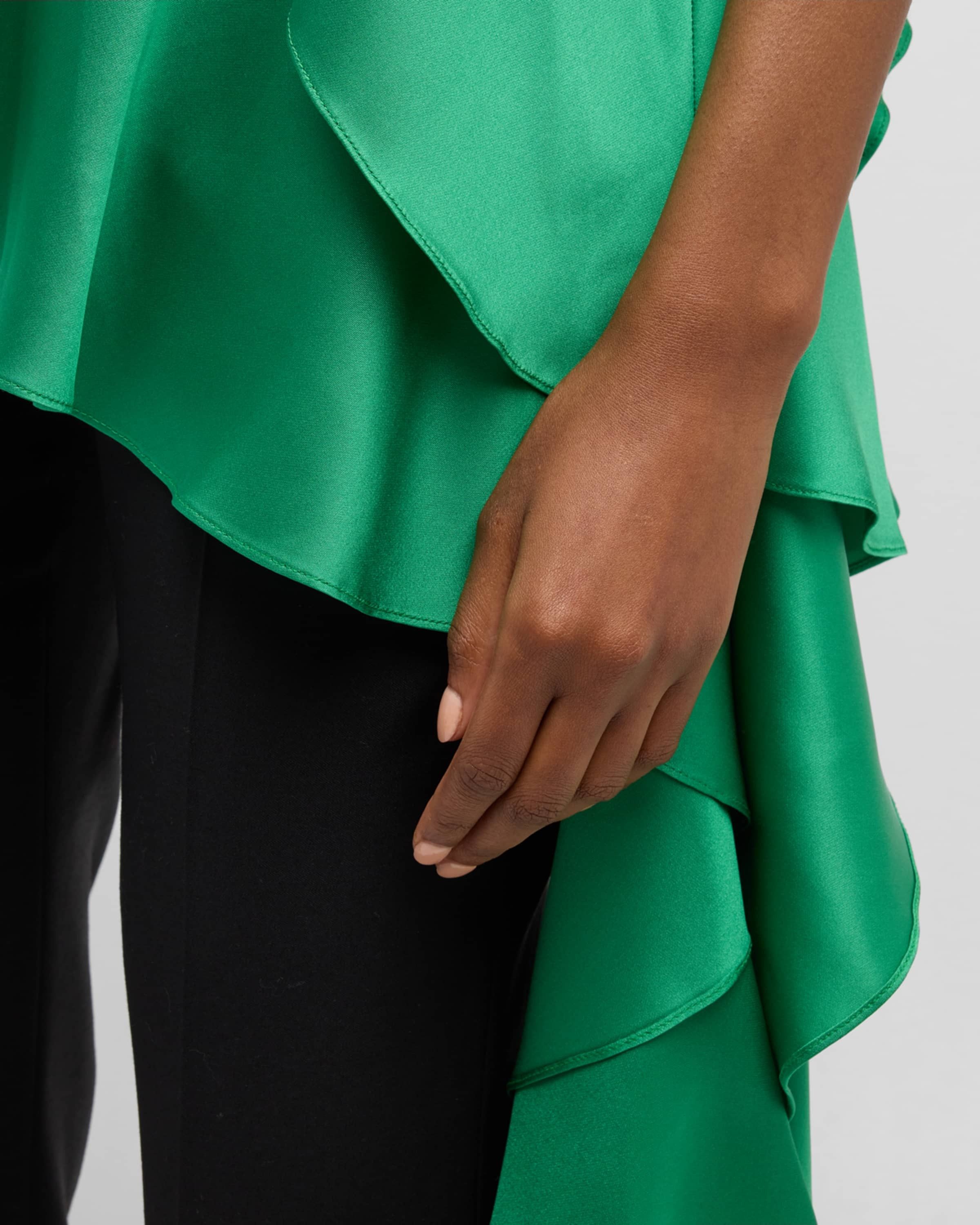 Alexander McQueen o1y0325 One-Shoulder Top in Green Size S / US 4 / IT 40 - 4 Thumbnail