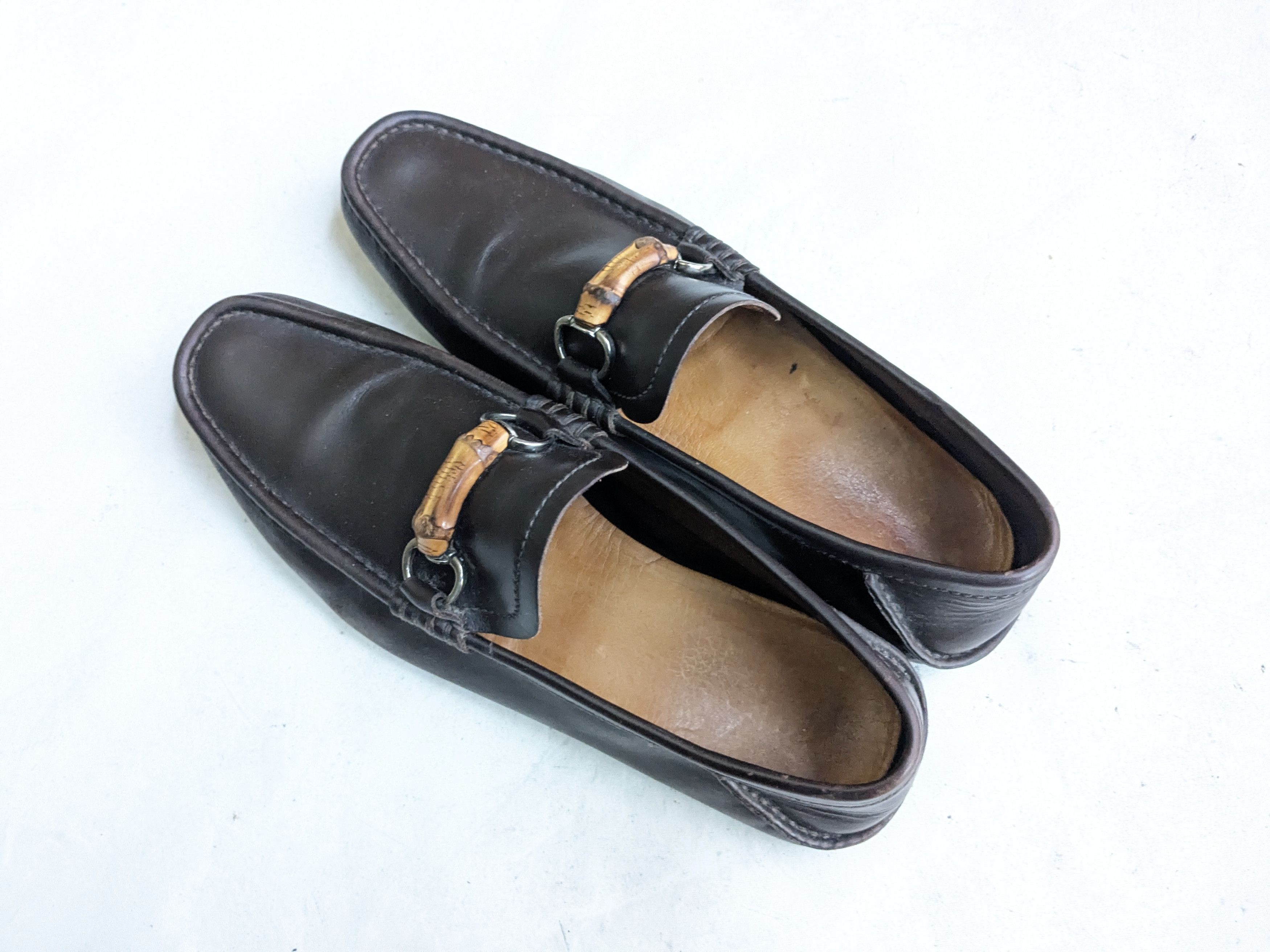 Gucci Gucci Horsebit Driving Loafers Brown Leather 9.5 Bamboo Size US 9.5 / EU 42-43 - 10 Thumbnail