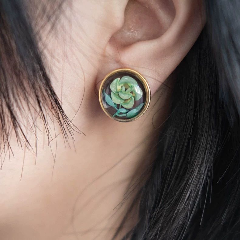 Kenzo KENZO Green and white flower ear clips vintage Size ONE SIZE - 6 Thumbnail