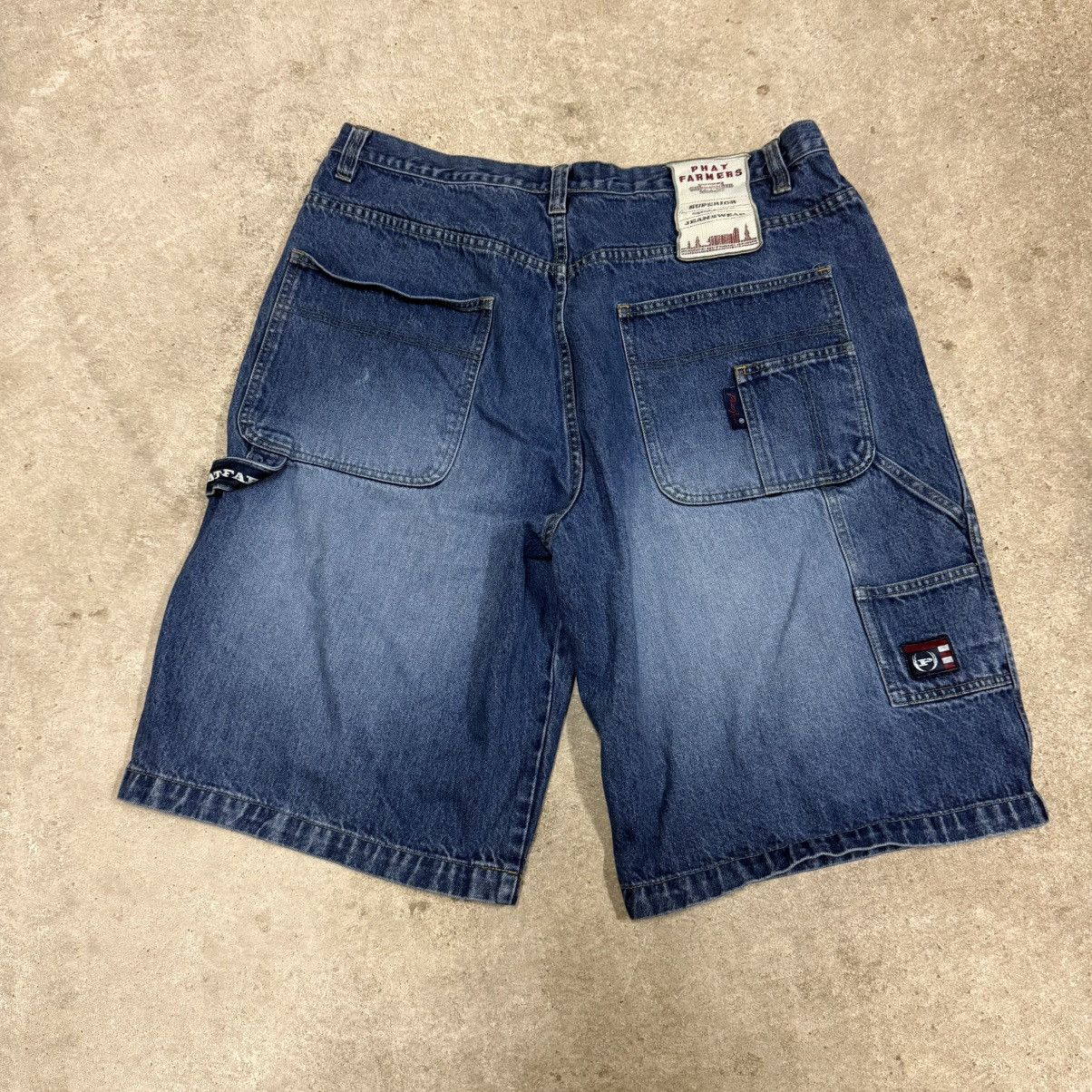 Phat Farm Y2K Phat Farm Baggy Blue Denim Jean Shorts Skater Grunge Size US 38 / EU 54 - 1 Thumbnail