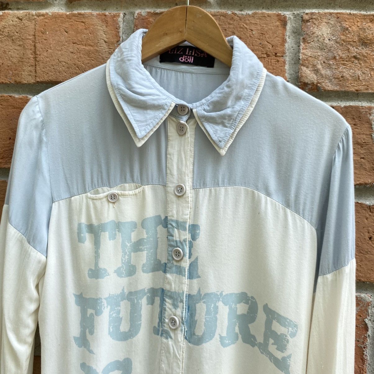 LIZ LISA LIZ LISA Light Blue and White Long-Sleeve Graphic Shirt Size M / US 6-8 / IT 42-44 - 14 Thumbnail