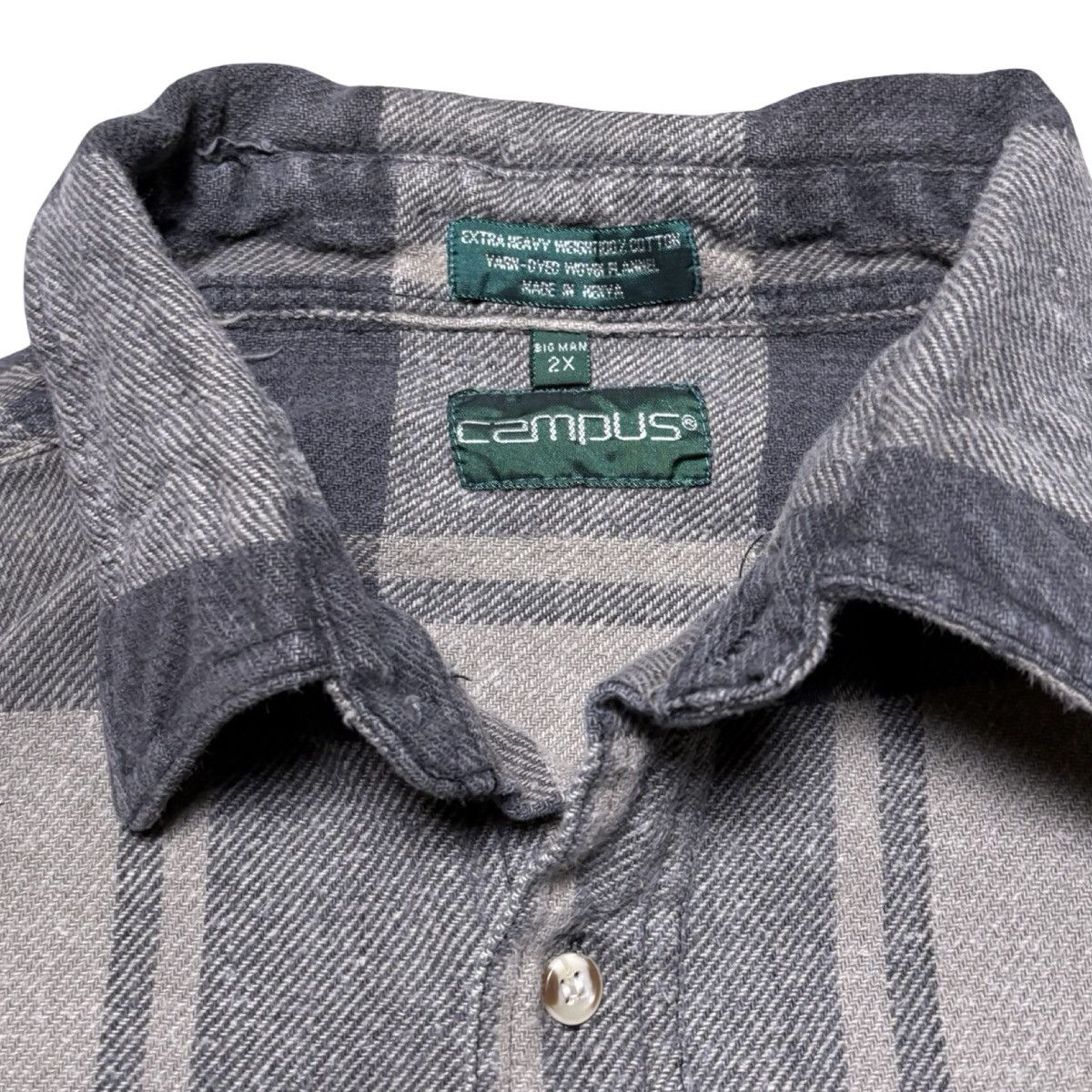 Other Vintage Campus Shirt Mens 2XL Gray Black Heavyweight Flannel Size US XXL / EU 58 / 5 - 4 Thumbnail